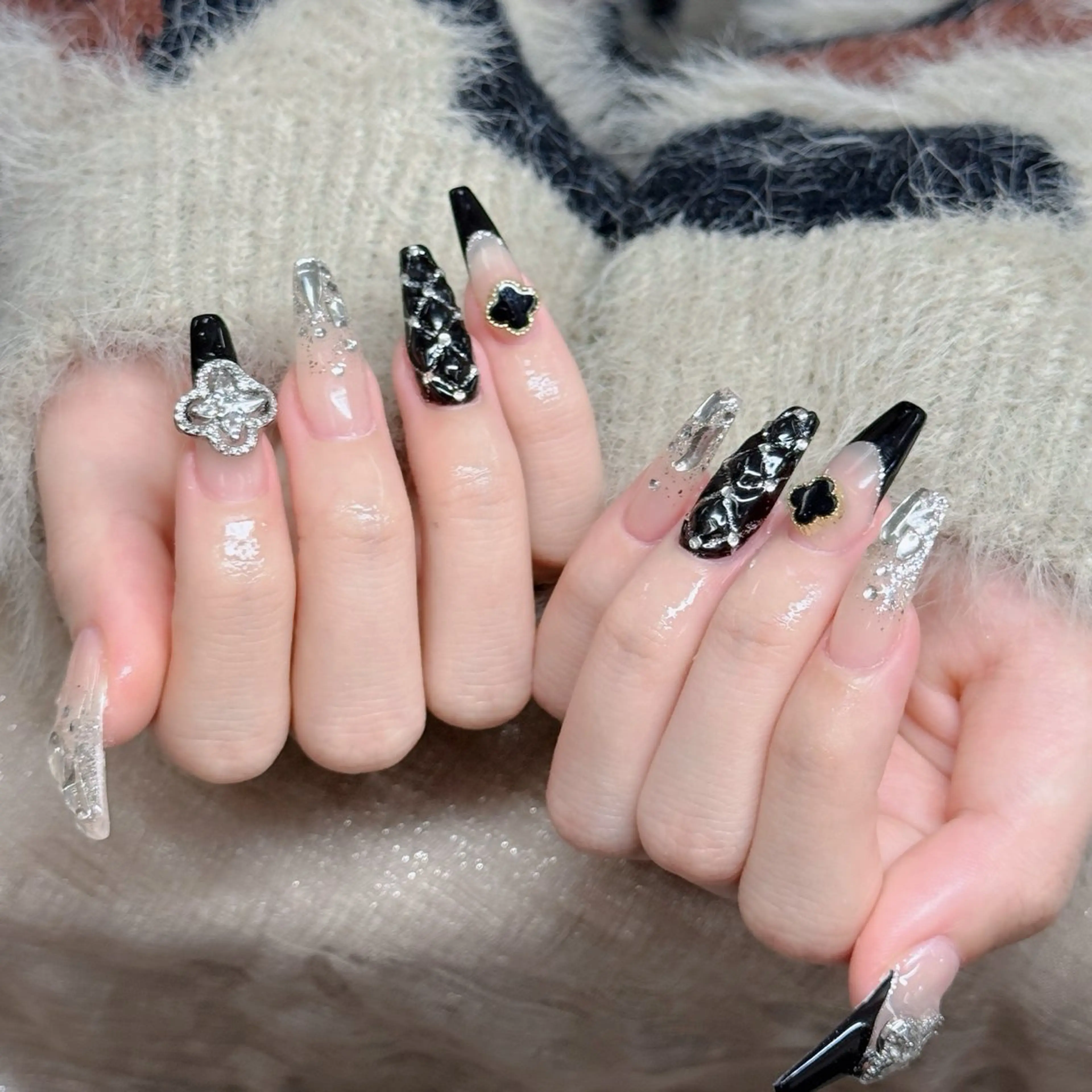 ネイル フットネイル フレンチネイル グラデーション 韓国ネイル ロングネイル Hani Nail Salonのネイルデザイン