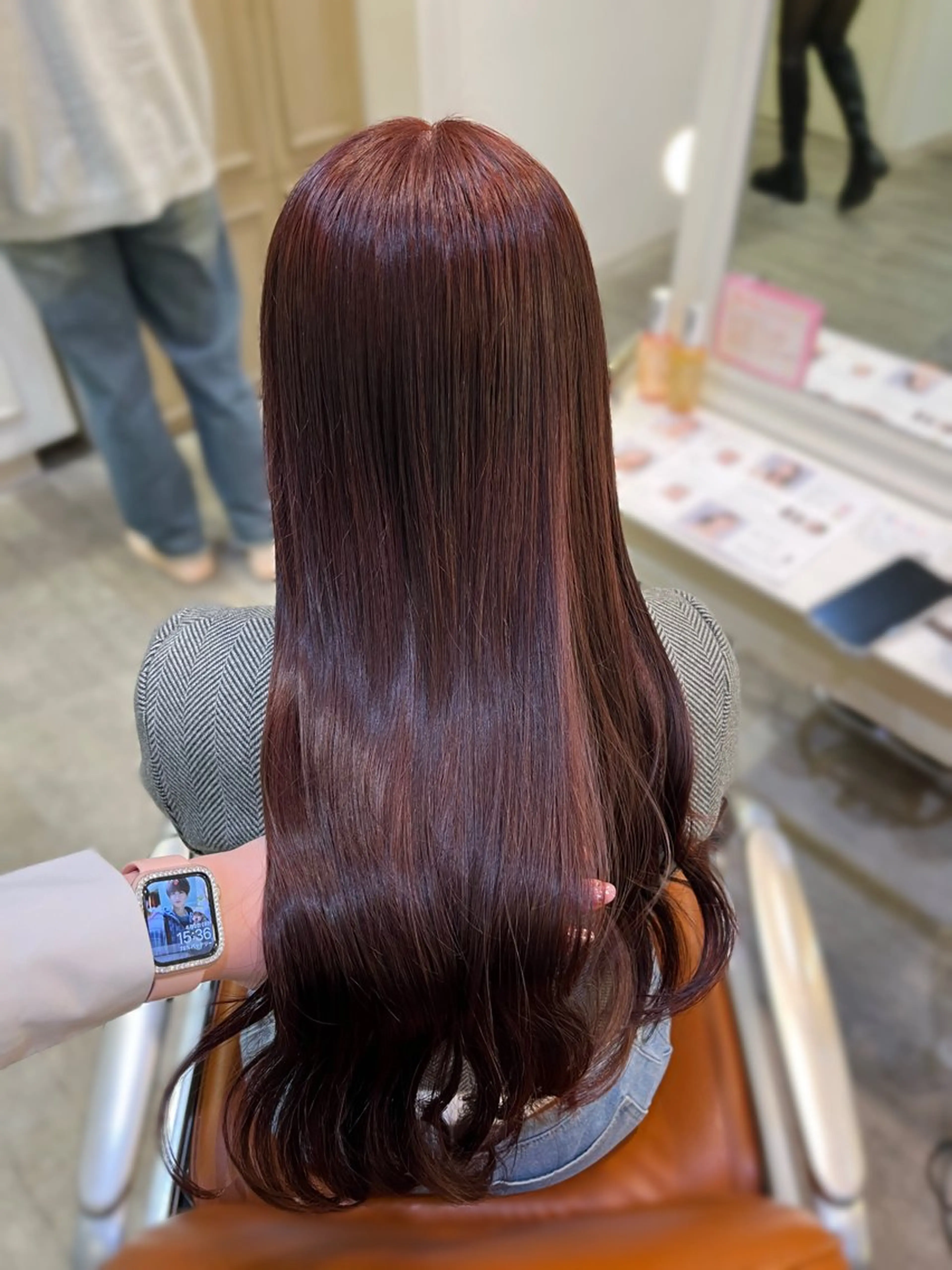 カラー ブリーチ ダブルカラー ブリーチなしカラー レッドカラー ヘアカラー エクステ🎀 暖色カラー🎀amiのヘアスタイル