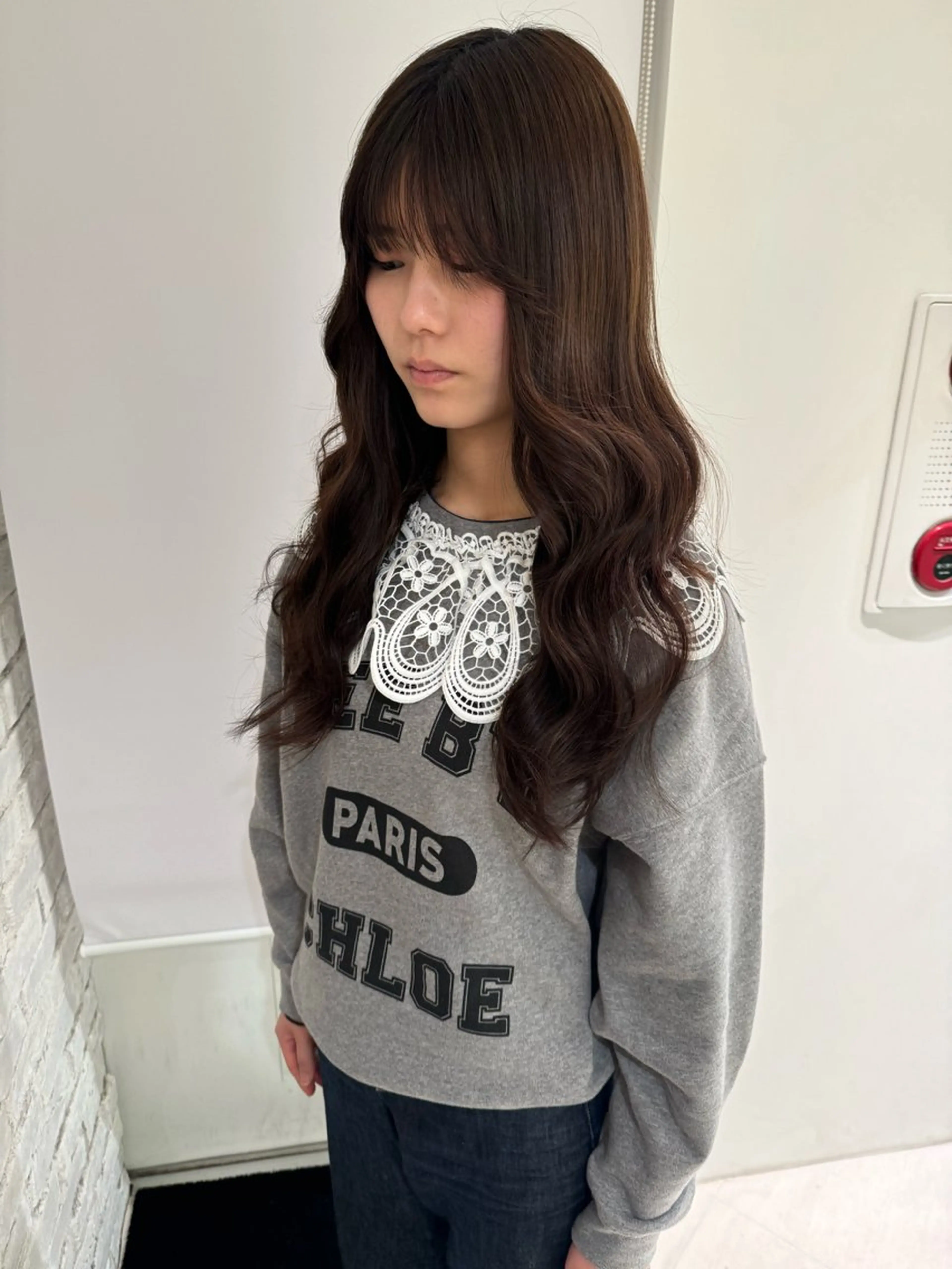 セミロング シールエクステ エクステ 濱川響太レディース カットモデルのヘアスタイル