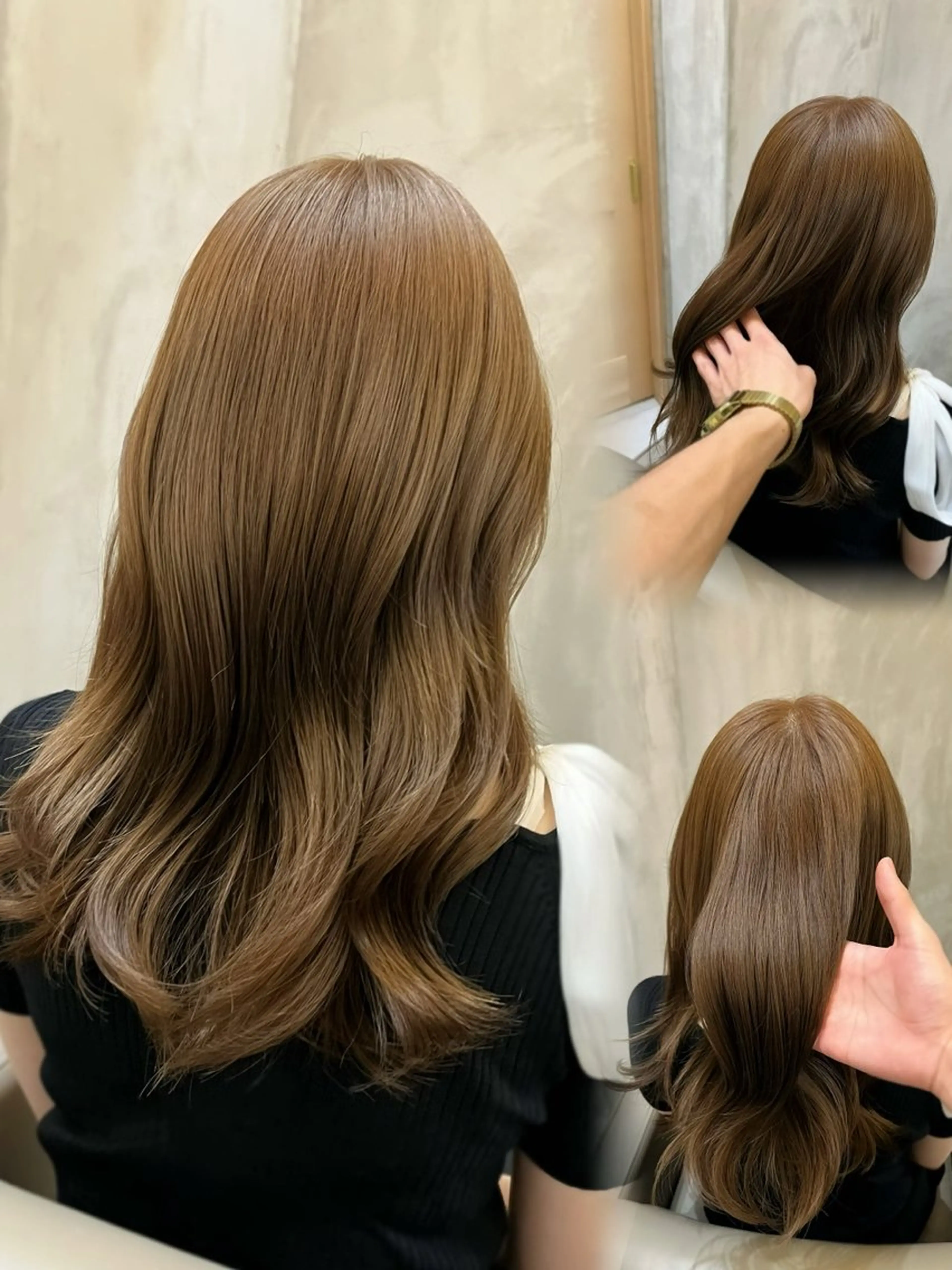 セミロング カラー 新宿📍韓国ヘア 🇰🇷透明感カラーのヘアスタイル