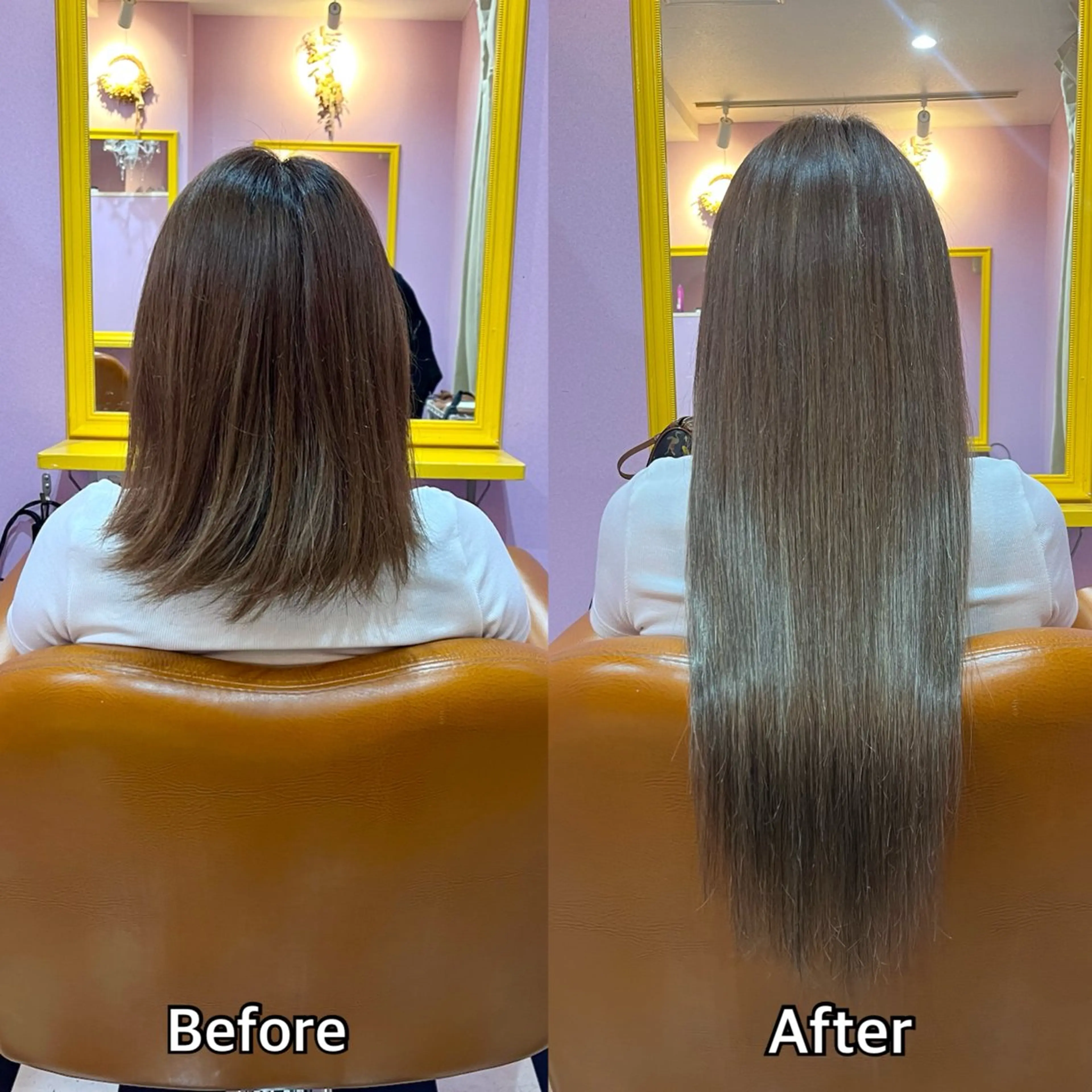 ロング シール＋ちび編み込み エクステ梅田🐨のヘアスタイル