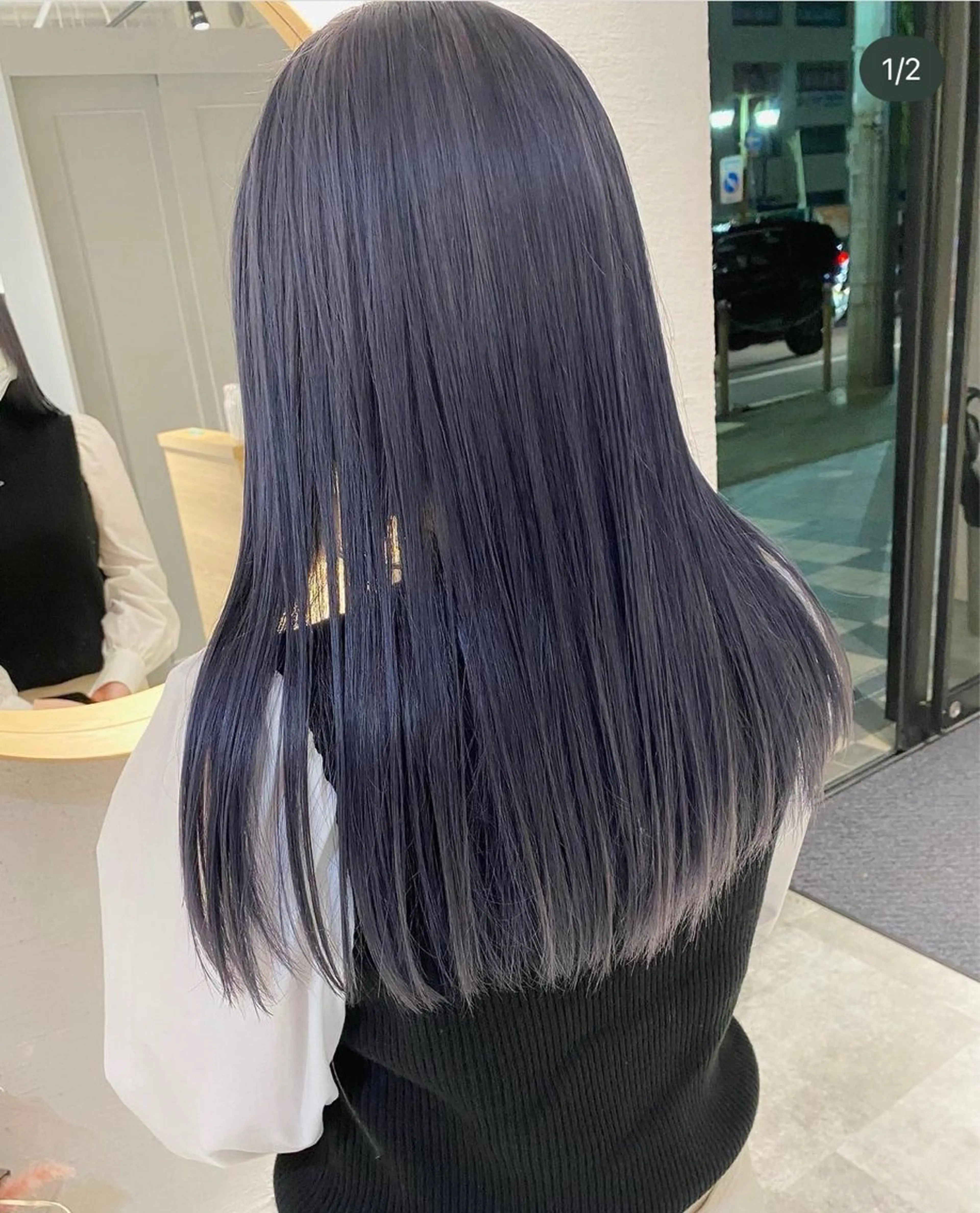 ロング カラー グレージュ ラベンダーカラー ラベンダーグレージュ ラベンダーグレー 髪質改善特化型美容師 🫧岡本璃来🫧のヘアスタイル