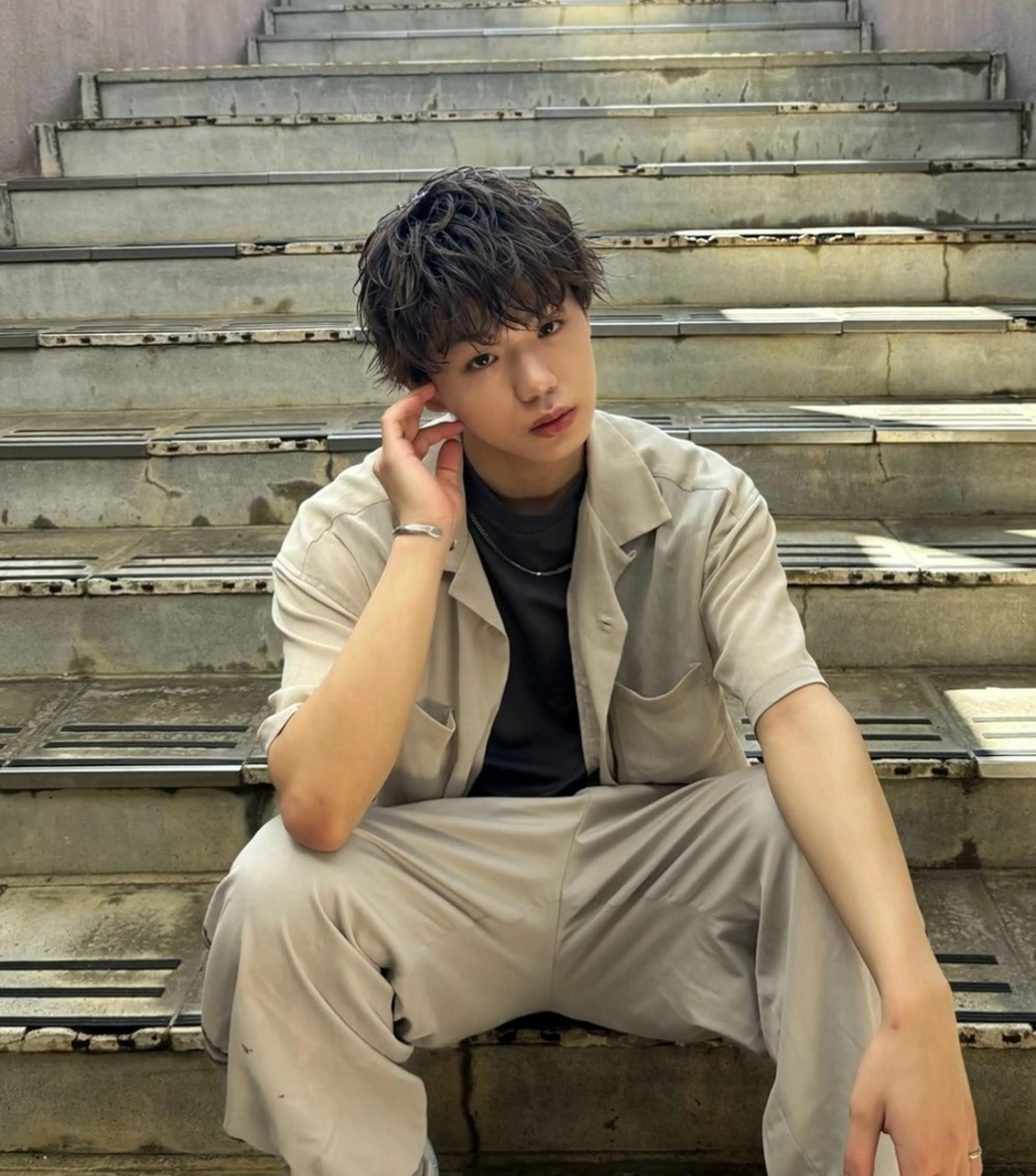 ミディアム メンズ レイヤーカット/艶髪 /パーマaikoのヘアスタイル