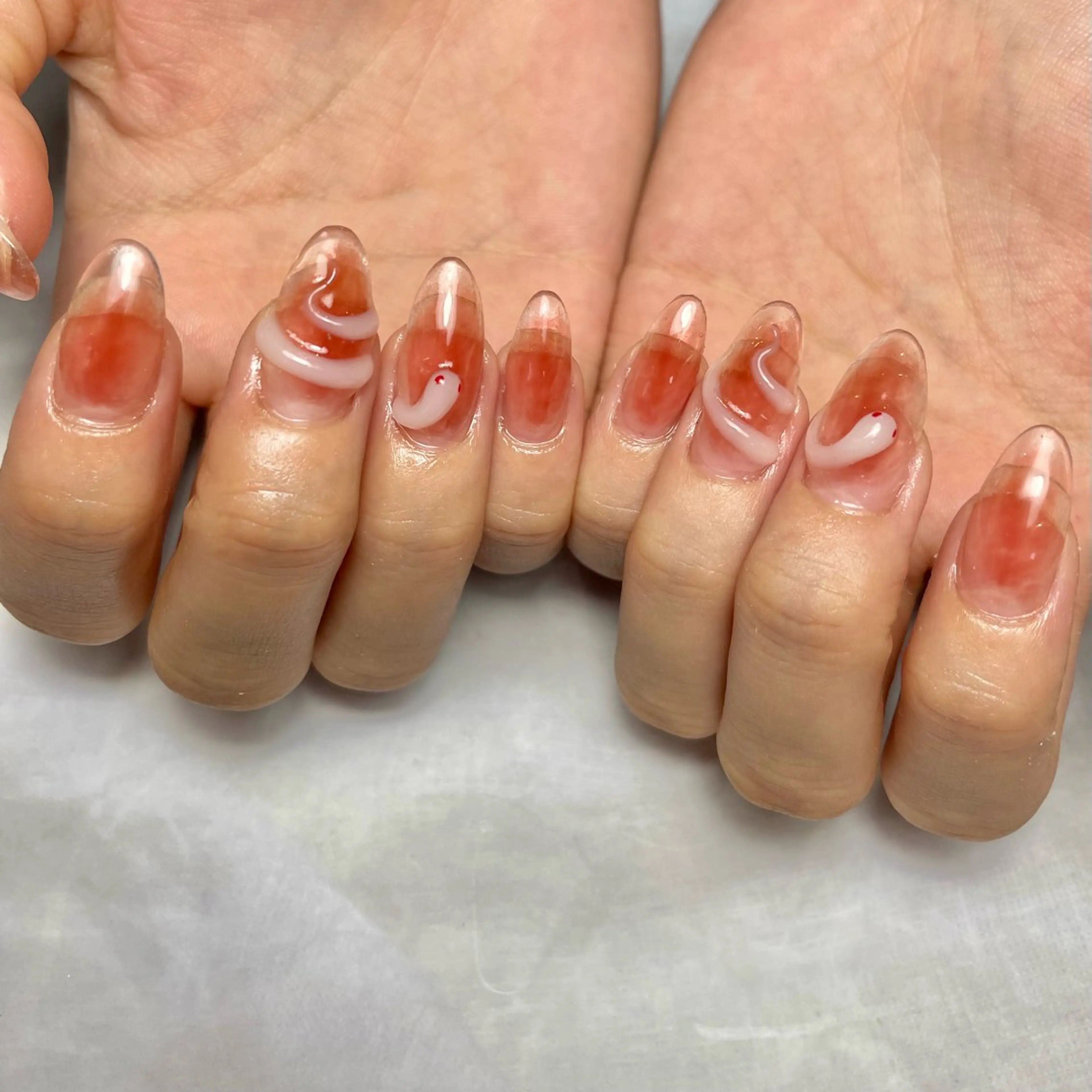 ネイル チークネイル クリアネイル スカルプネイル Reflection marikoのネイルデザイン