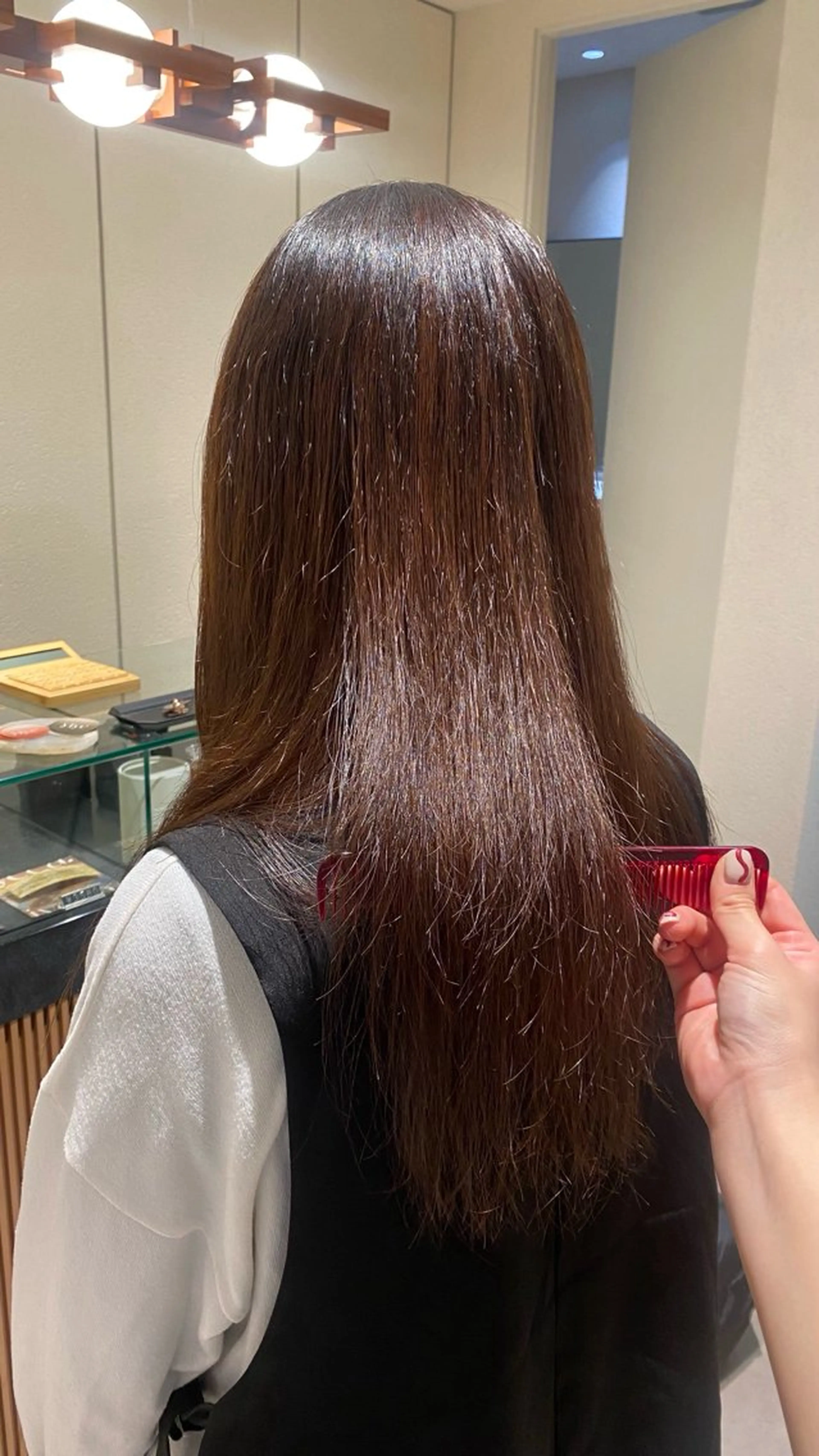 ロング 縮毛矯正 《無料カットモデル / perm》ナミのヘアスタイル