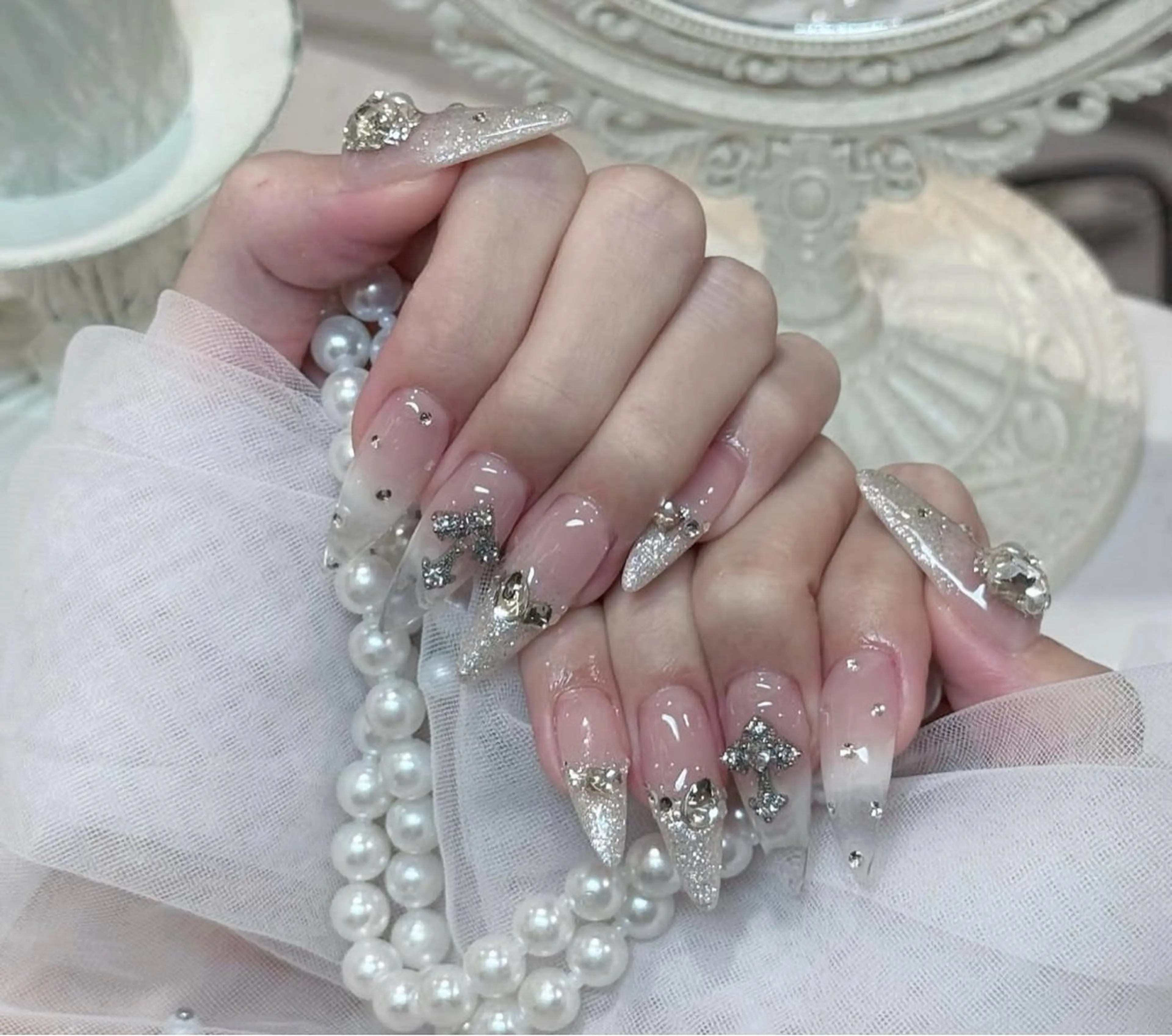 ネイル 韓国ネイル 持ち込み ニュアンスネイル ネイルチップ ハンドネイル TABI ANA.CHUOのネイルデザイン