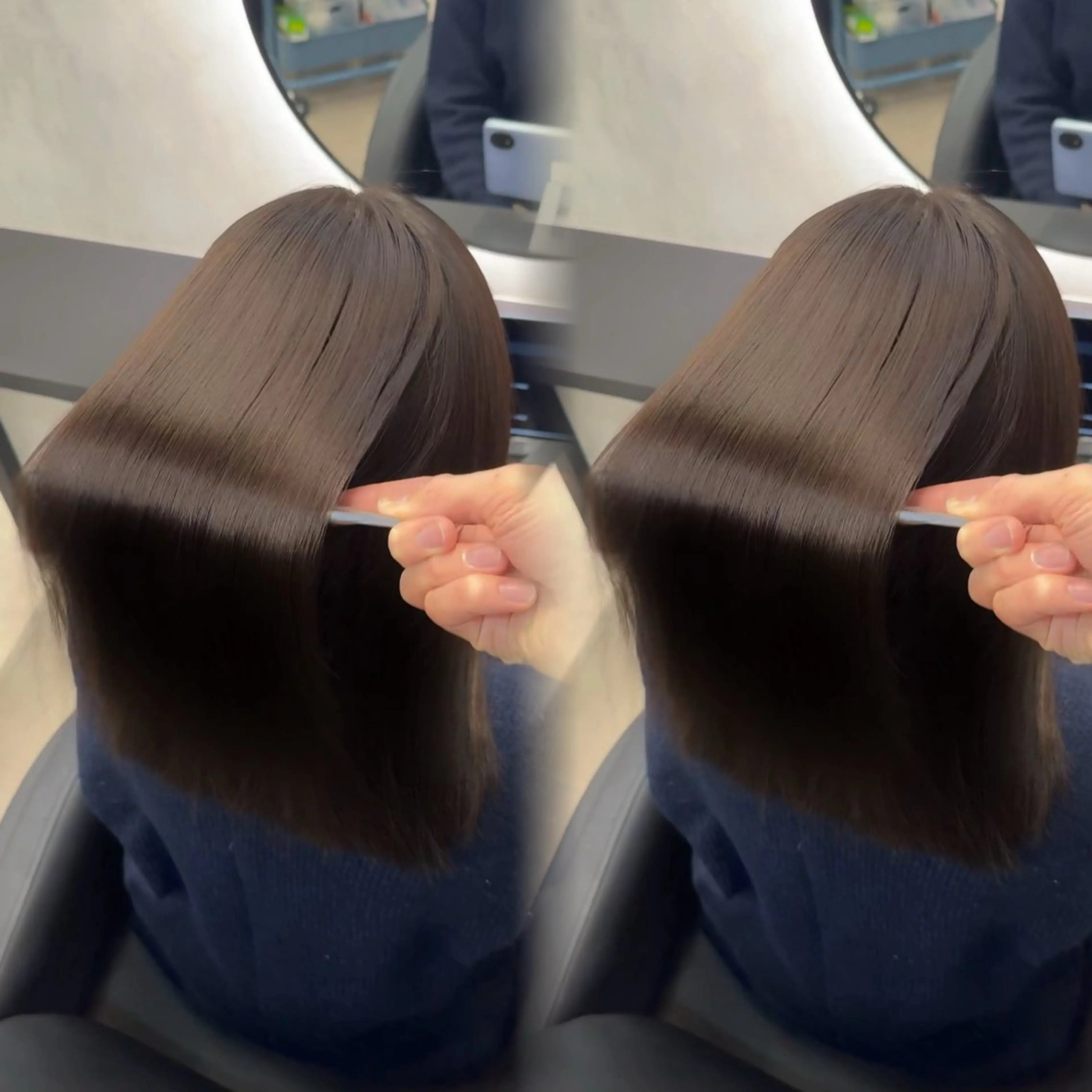 セミロング カラー ヘアアレンジ カット ヘアカラー 縮毛矯正 トリートメント 新宿 /髪質改善/ 縮毛矯正/ヒュウガのヘアスタイル