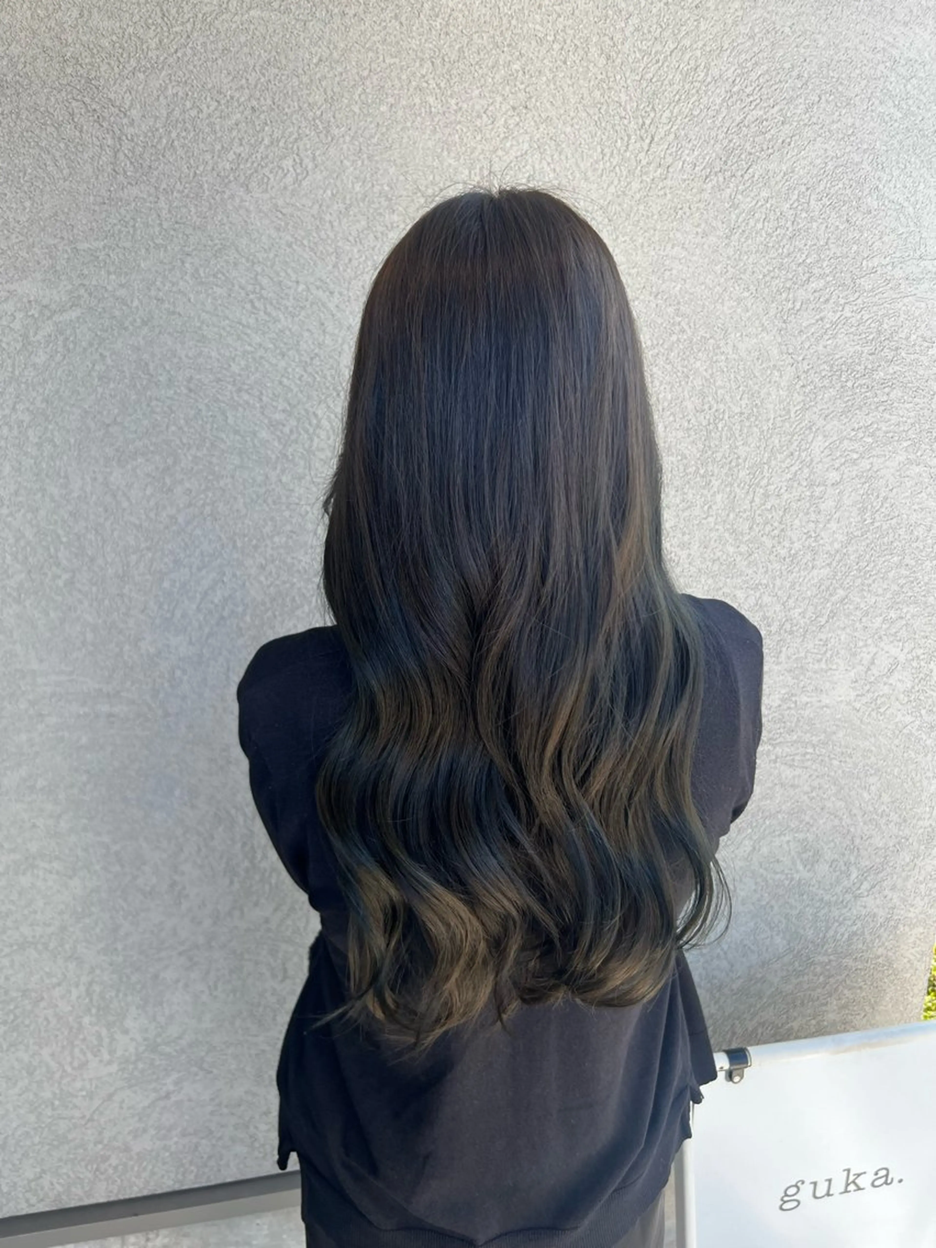 ロング カラー ベージュカラー グレージュ オリーブグレージュ オリーブグレー 浅岡 みちるのヘアスタイル