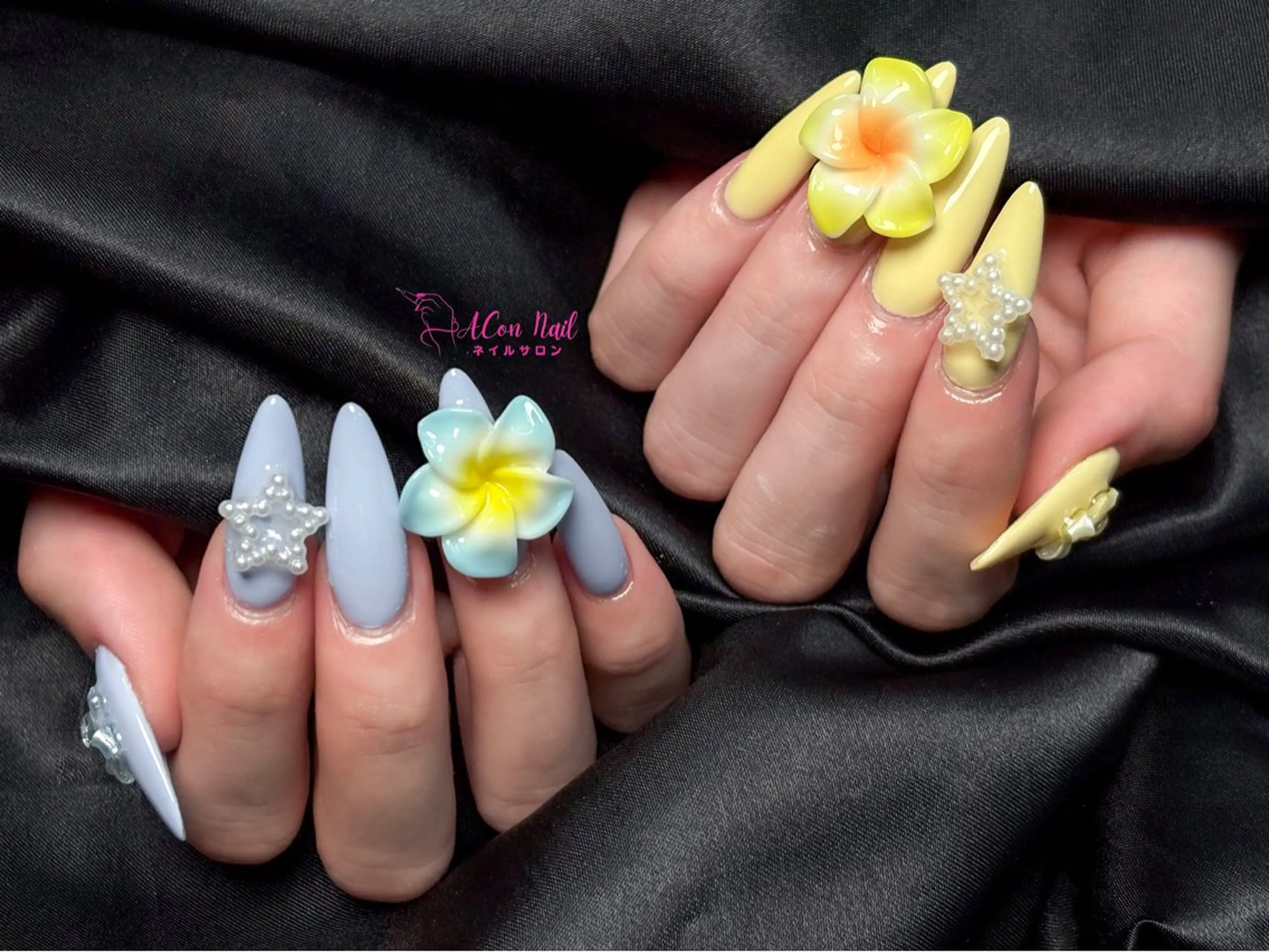 ネイル 桜ネイル 長さ出し フラワーネイル フレンチネイル ジェルネイル ハンドネイル AConNailSalon所属・ACon NailSalonのネイルデザイン
