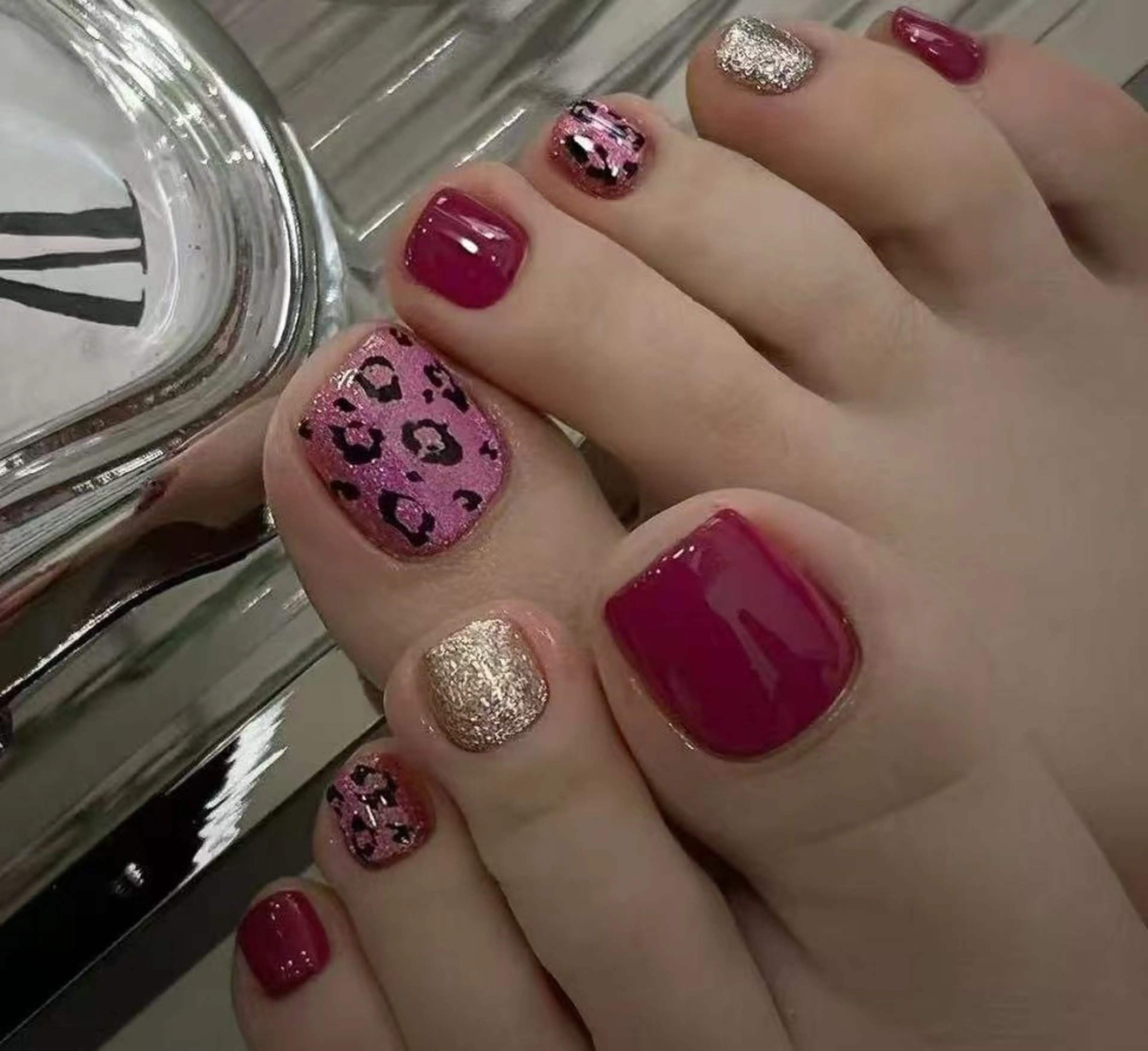 ネイル フラワーネイル フレンチネイル ジェルネイル ガラスフレンチ ハート フットネイル BabyYouMi ねねのネイルデザイン