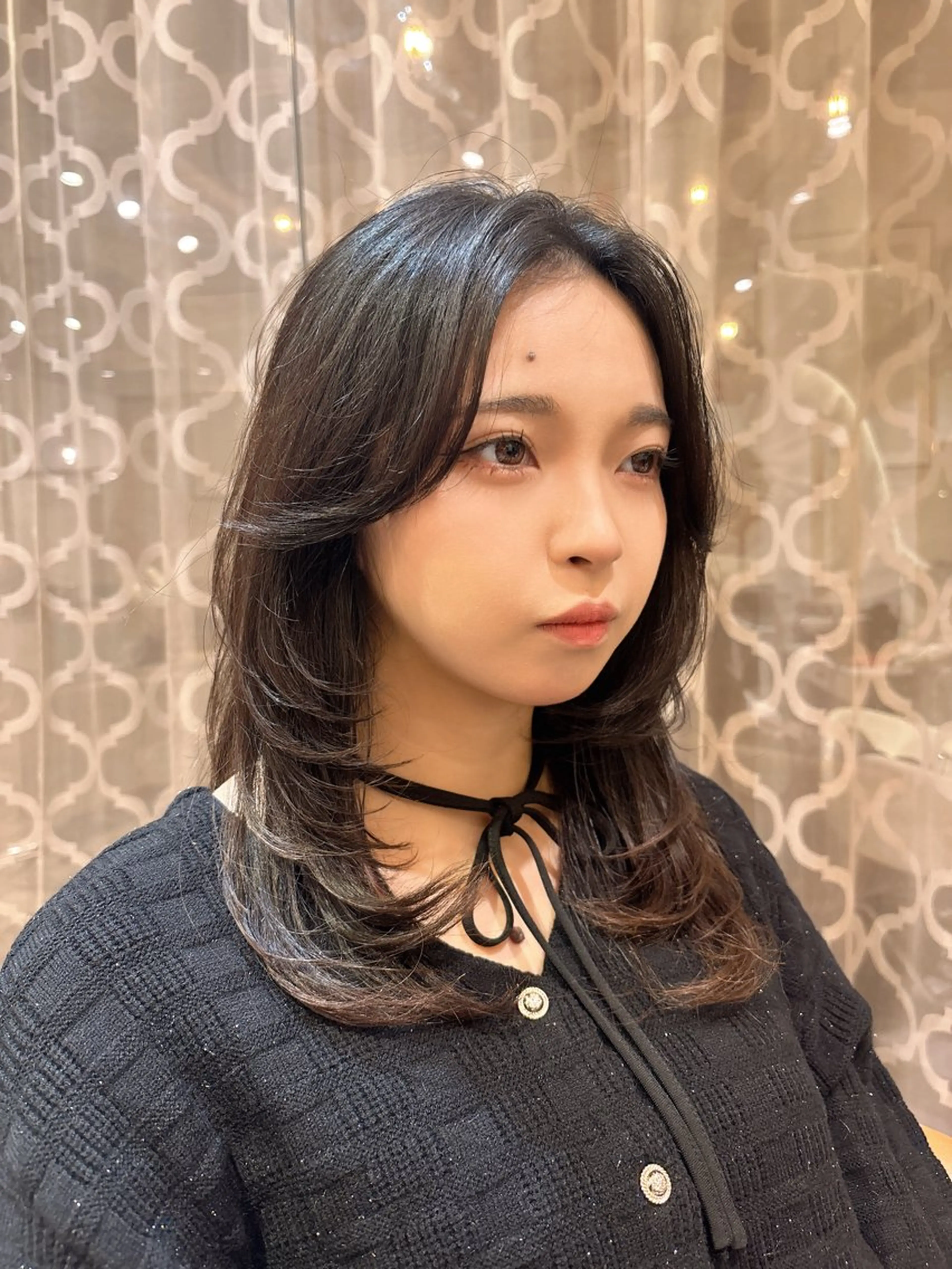 セミロング カット ヘアカラー トリートメント ❤︎韓国レイヤー/透 明感カラー/目黒のヘアスタイル