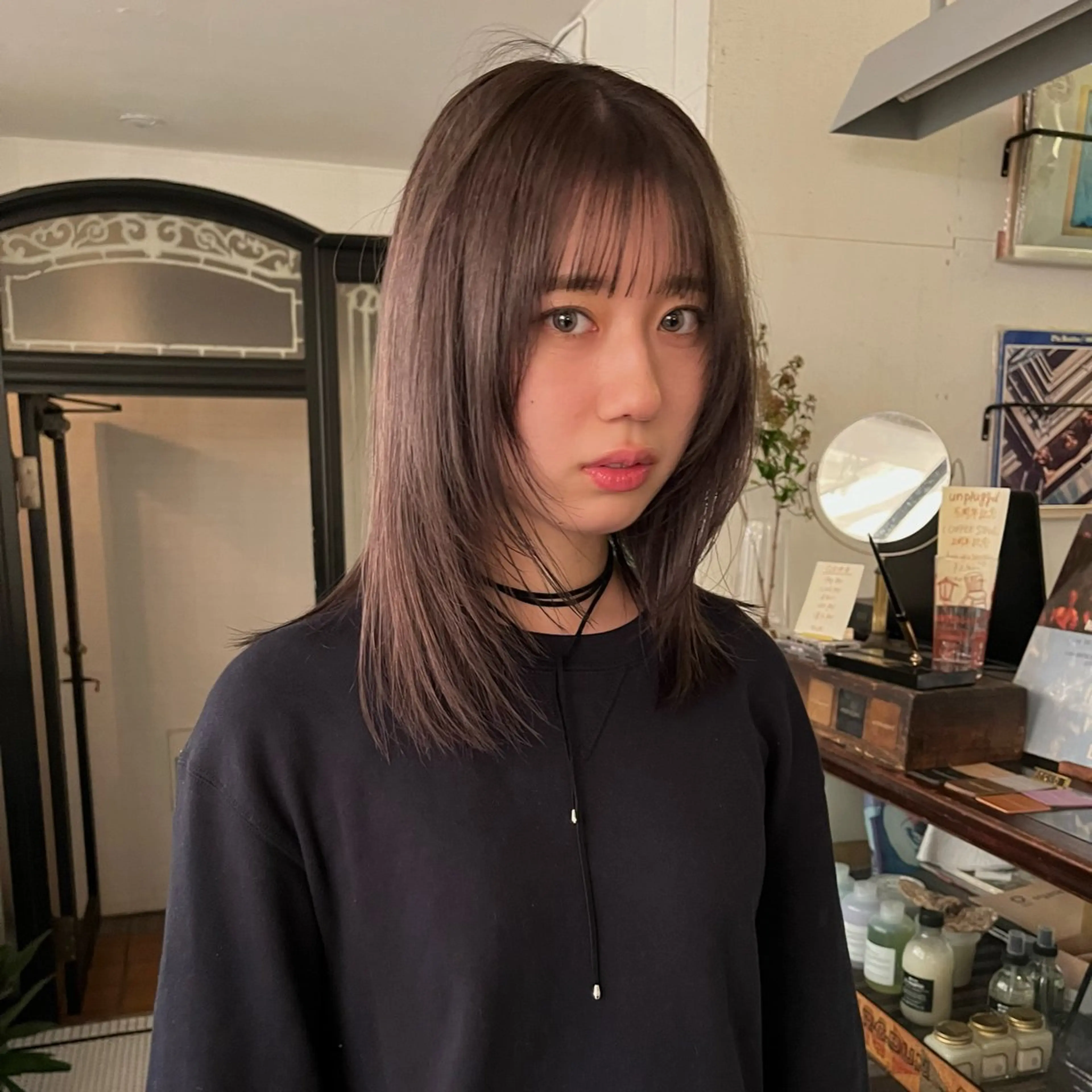 ミディアム カット ヘアカラー ブリーチなし/透明感 /ショート/大世のヘアスタイル