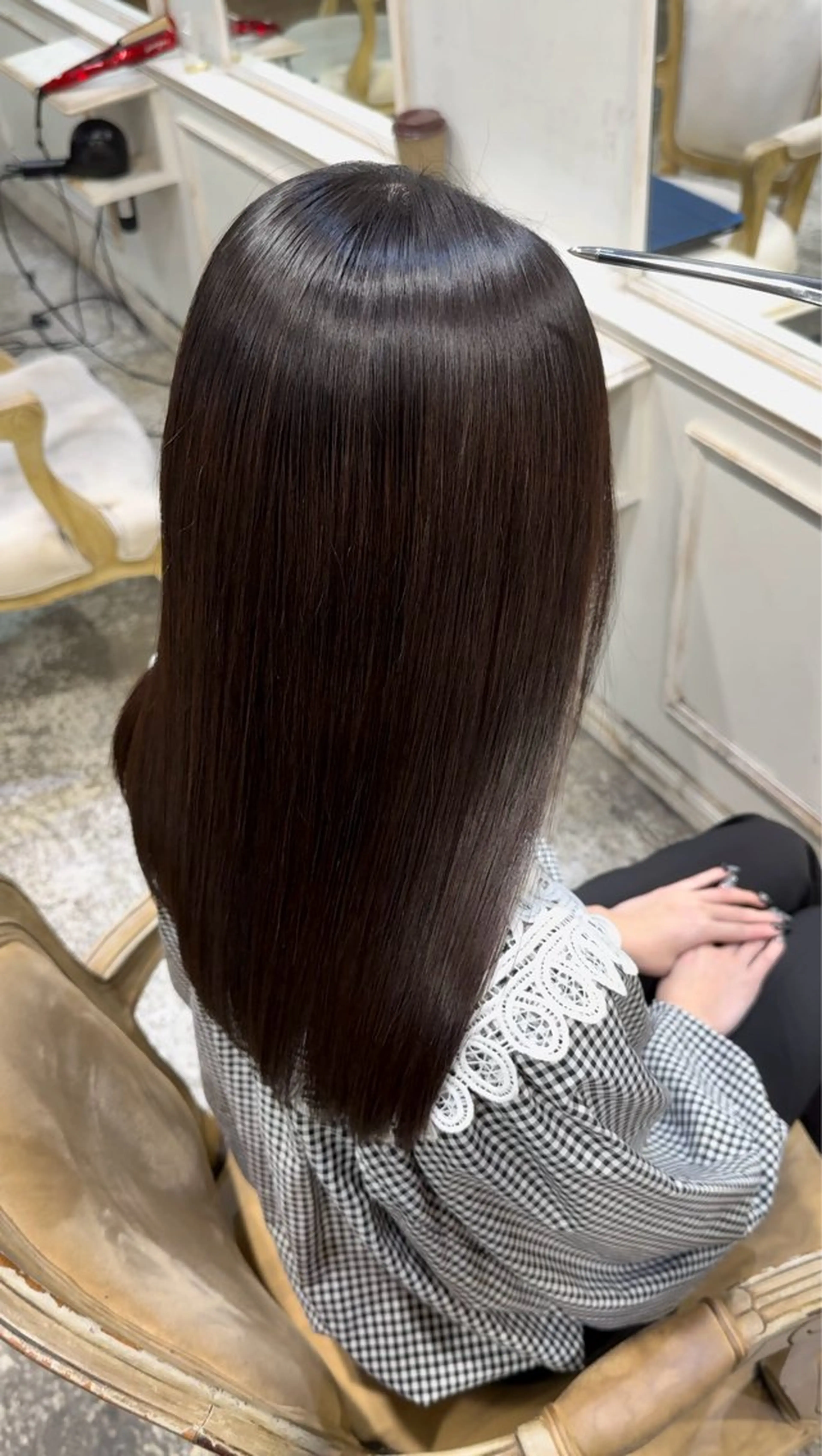 セミロング カット 縮毛矯正 トリートメント ⭐️ 美髪矯正 艶カラー ⭐️ユウキのヘアスタイル