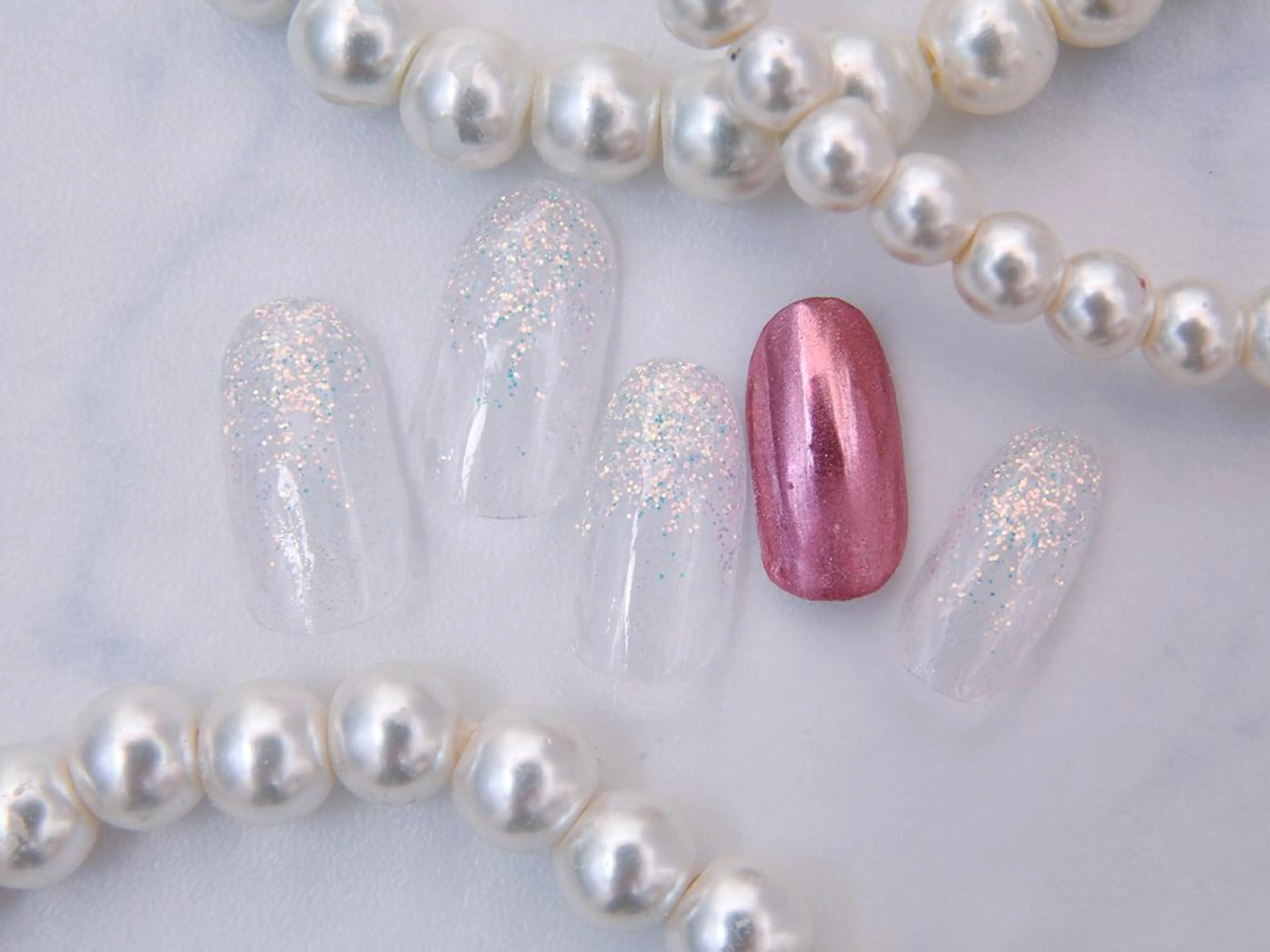 ネイル 桜ネイル クリアネイル フットネイル ジェルネイル キラキラネイル Tiary Nail Yのネイルデザイン