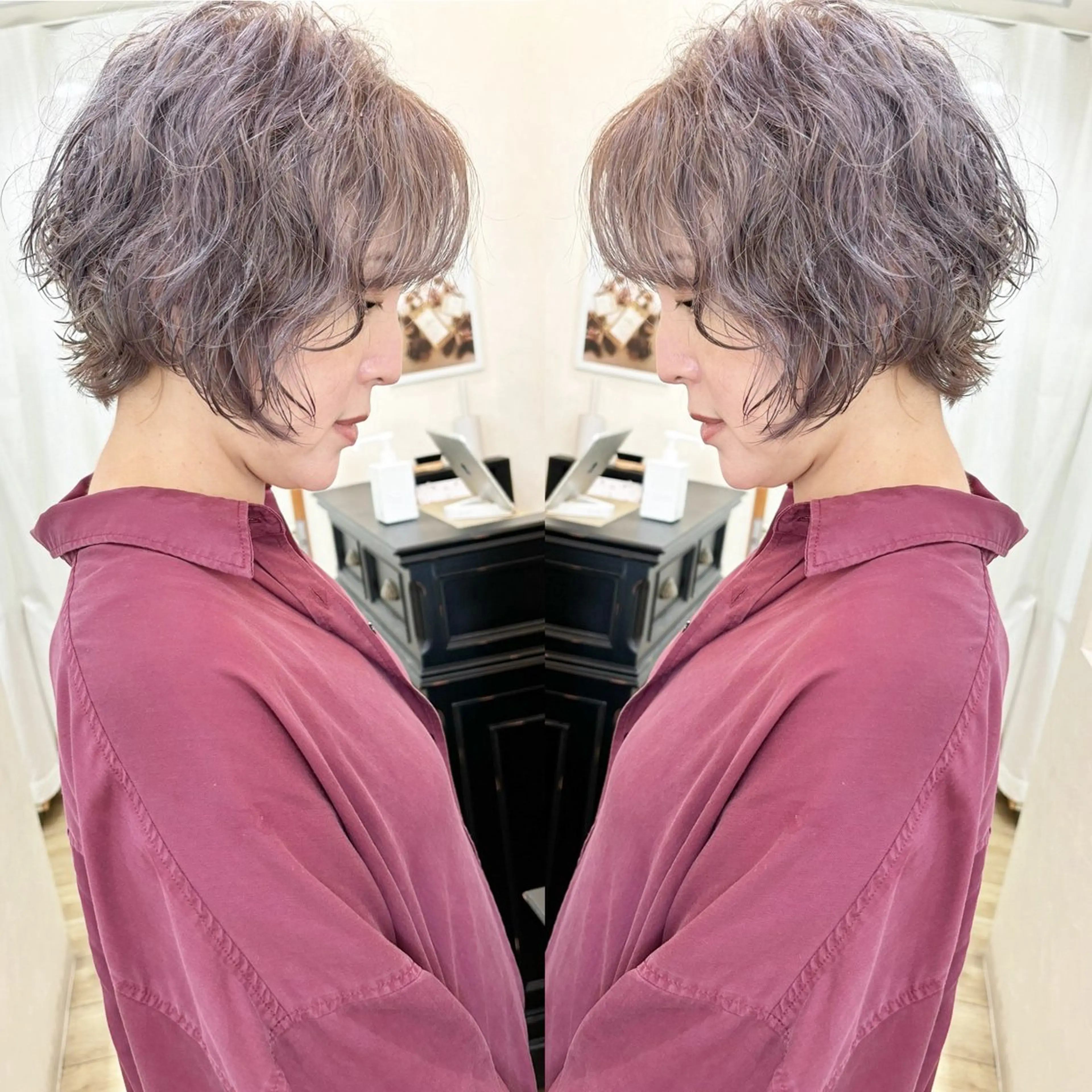 ショート カラー イルミナカラー カット ヘアカラー grand juteのヘアスタイル