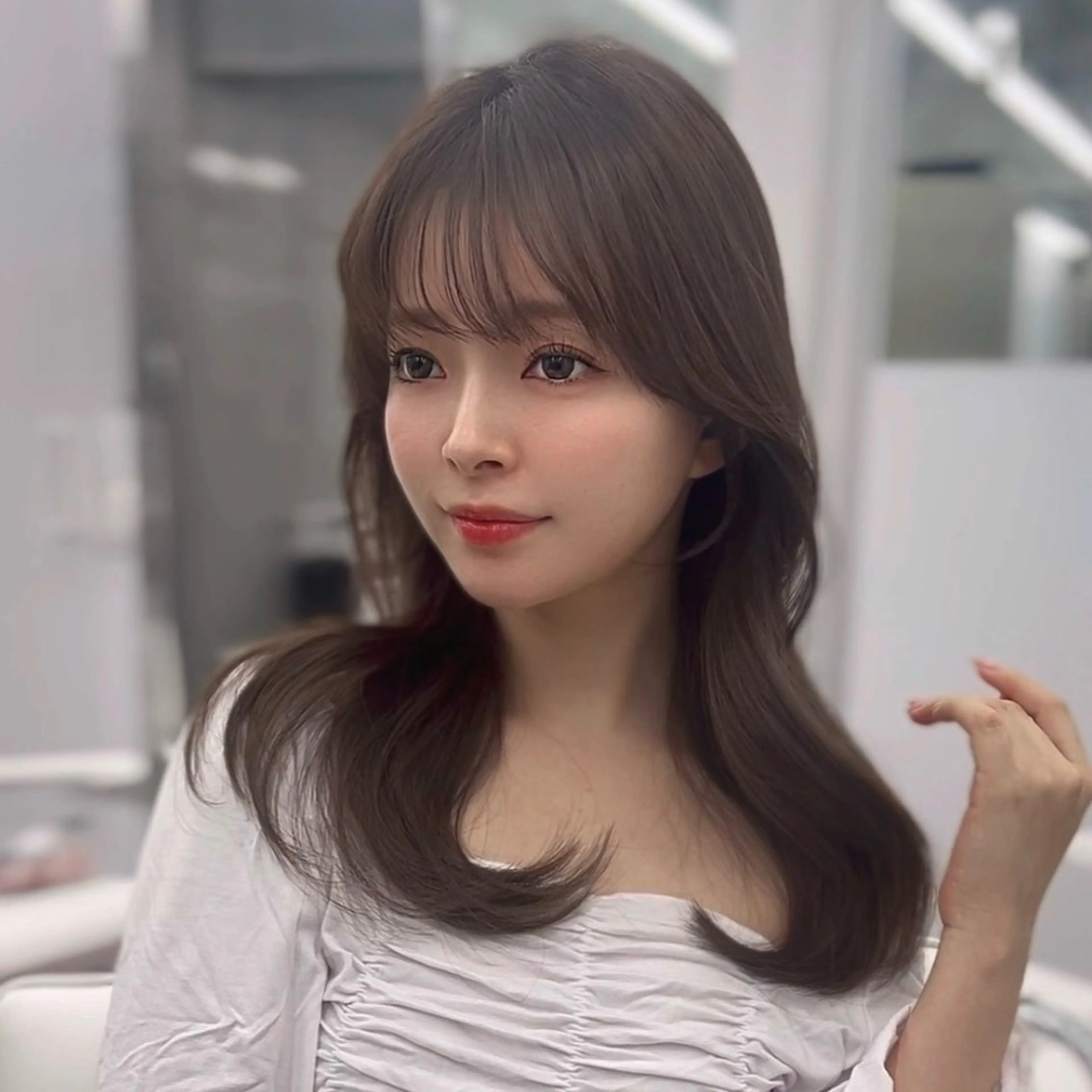 セミロング カット ヘアカラー トリートメント IVY所属・髪質改善/韓国ヘア 顔まわり特化yutoのヘアスタイル