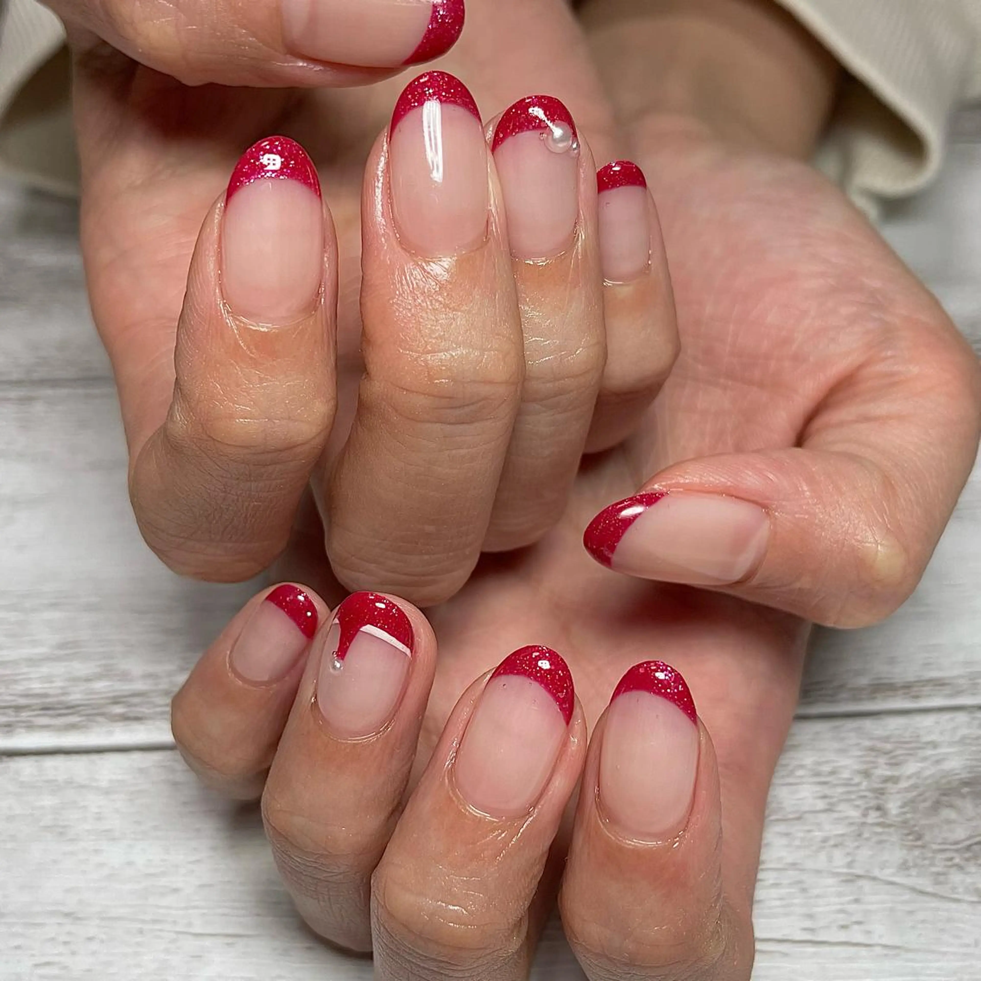 ネイル フレンチネイル ハンドネイル Nailsalon BLOOM🌷 山崎のネイルデザイン