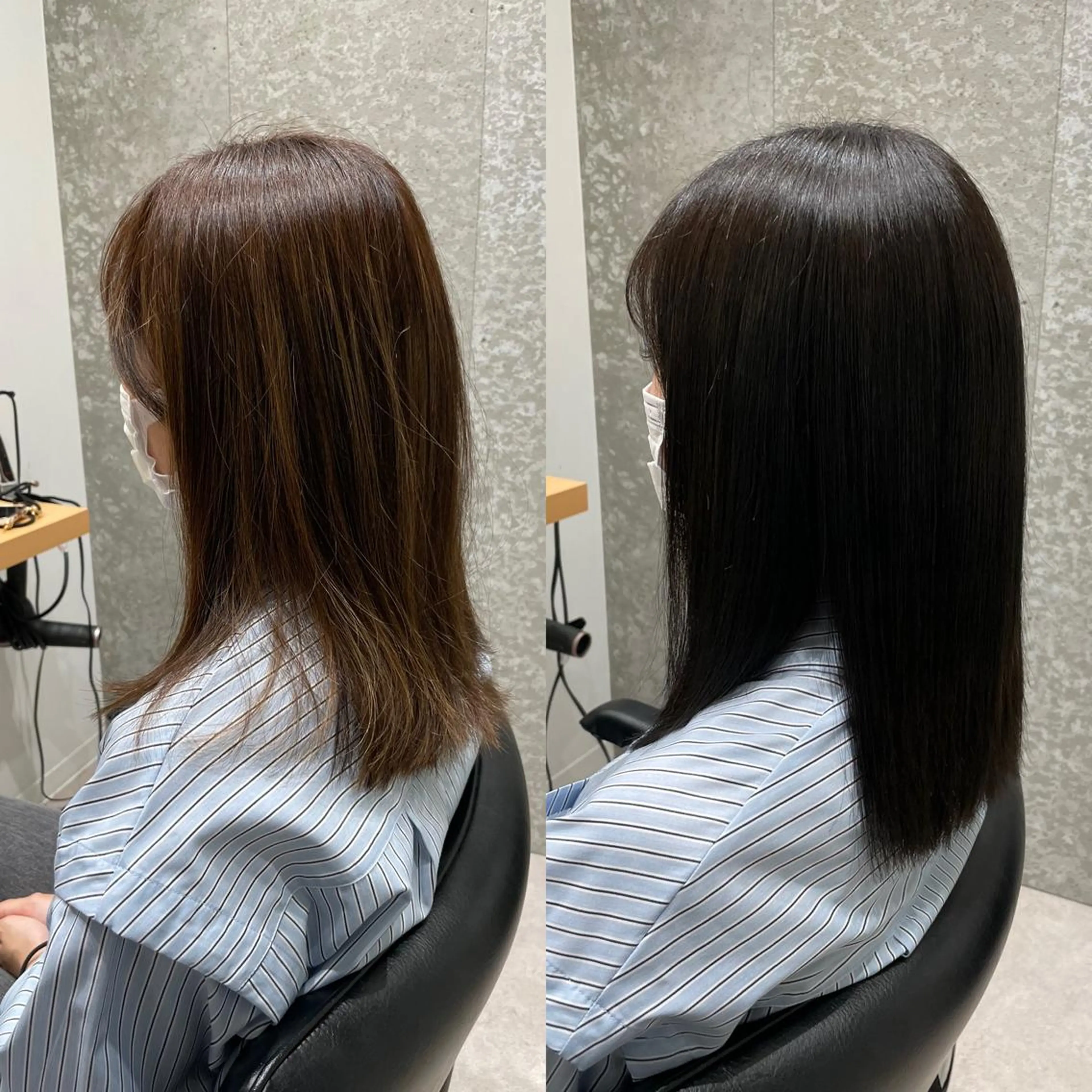 ミディアム カラー アディクシーカラー 透明感カラー トリートメント 髪質改善ヘアケア 艶髪特化/上田のヘアスタイル