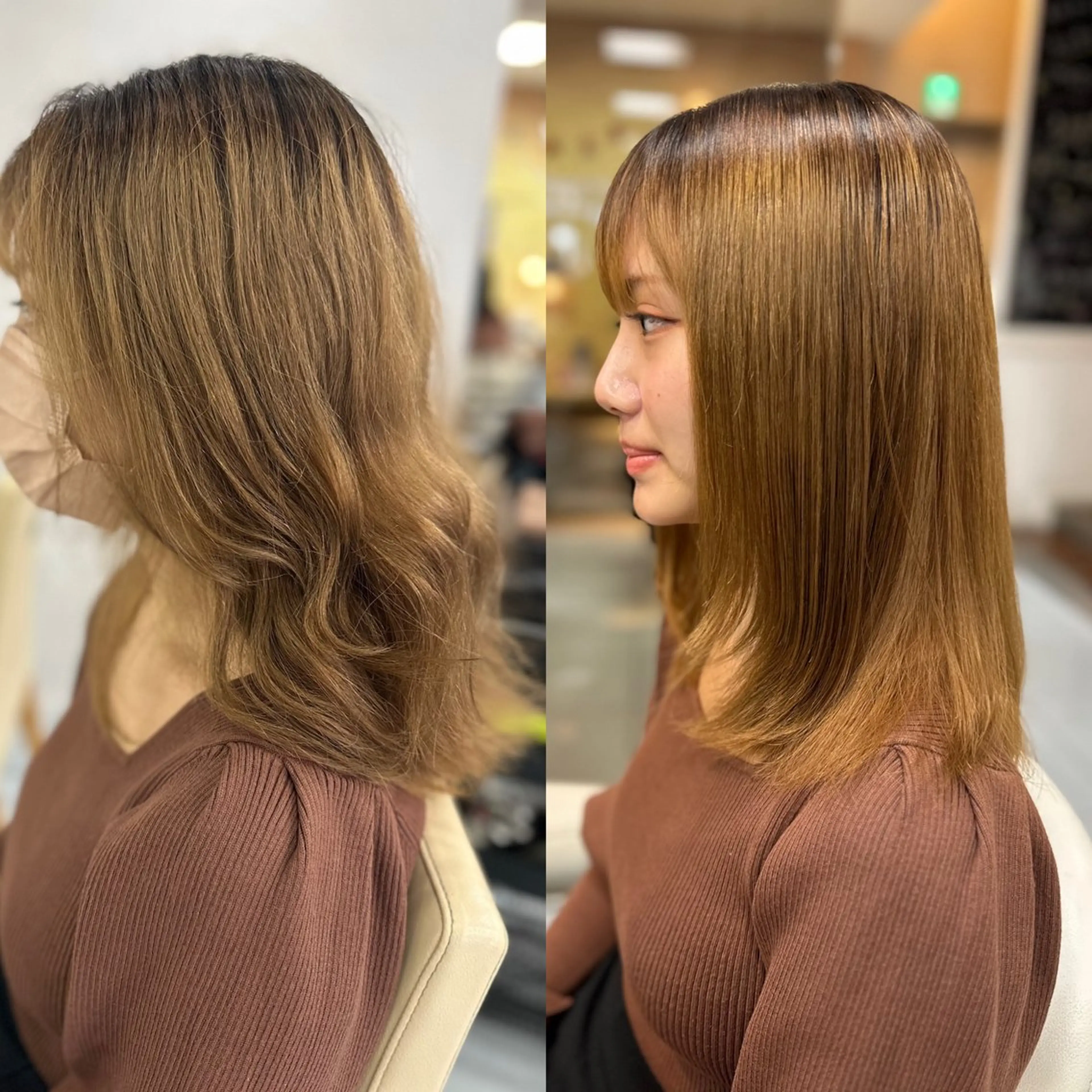 ロング パーマ 縮毛矯正 トリートメント 髪質改善/縮毛矯正 /ブリーチ矯正/岡部のヘアスタイル