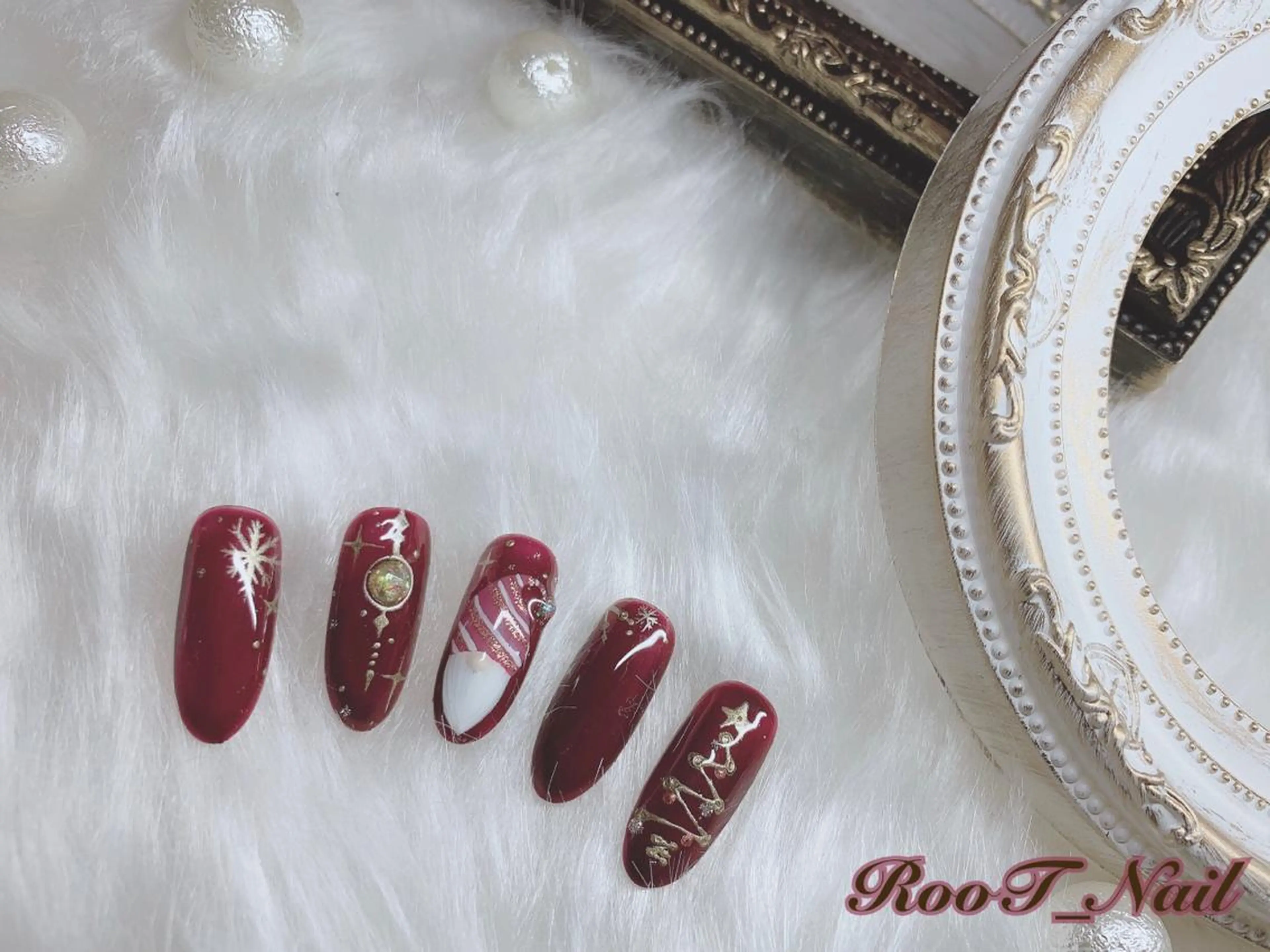 メンズ ネイル クリスマス 冬ネイル クリスマス ハンドネイル RooT Nailのネイルデザイン