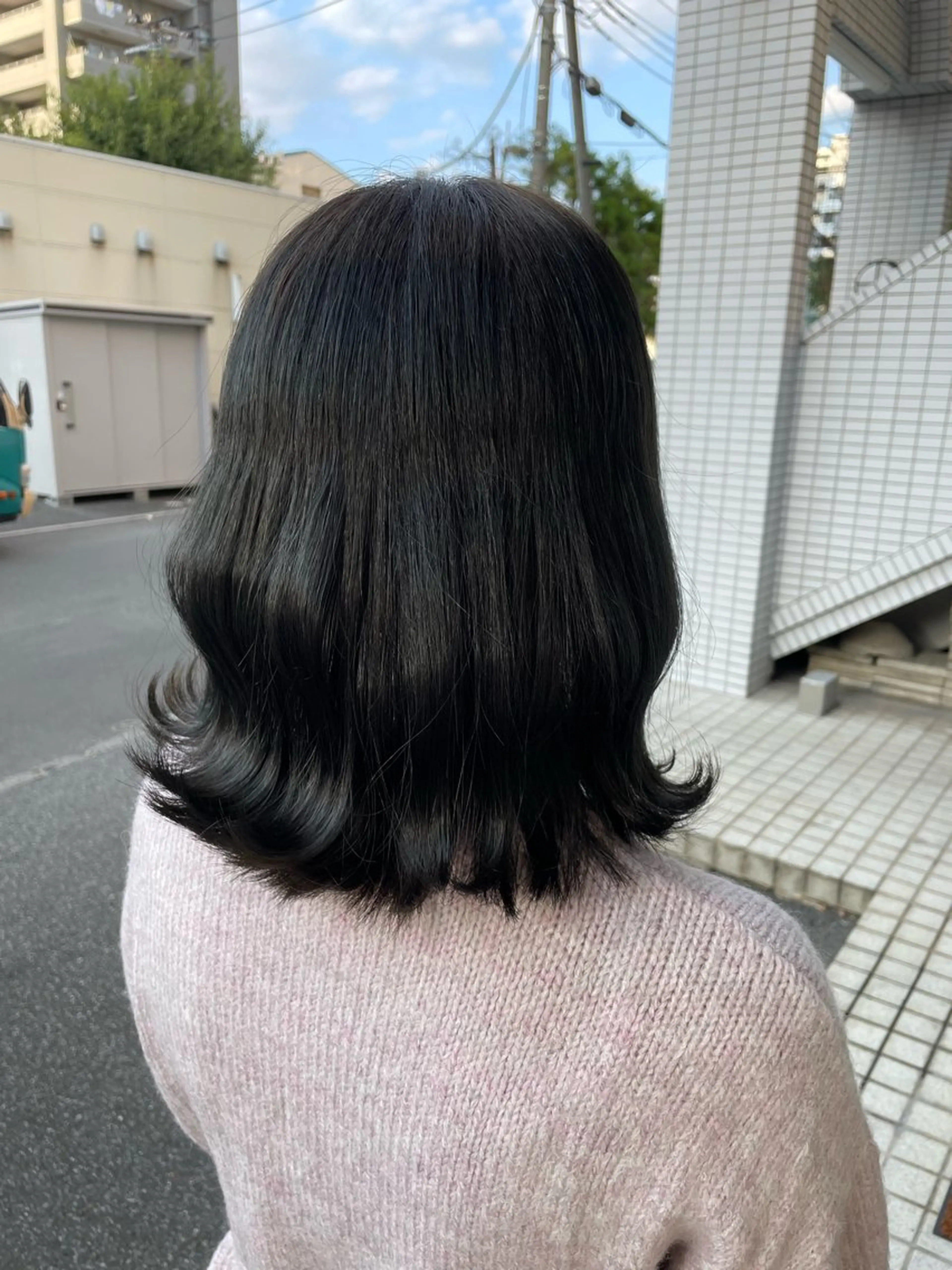 ミディアム カラー アッシュ ブルーカラー ブルーアッシュ ヘアカラー トリートメント さかきばら すみえのヘアスタイル