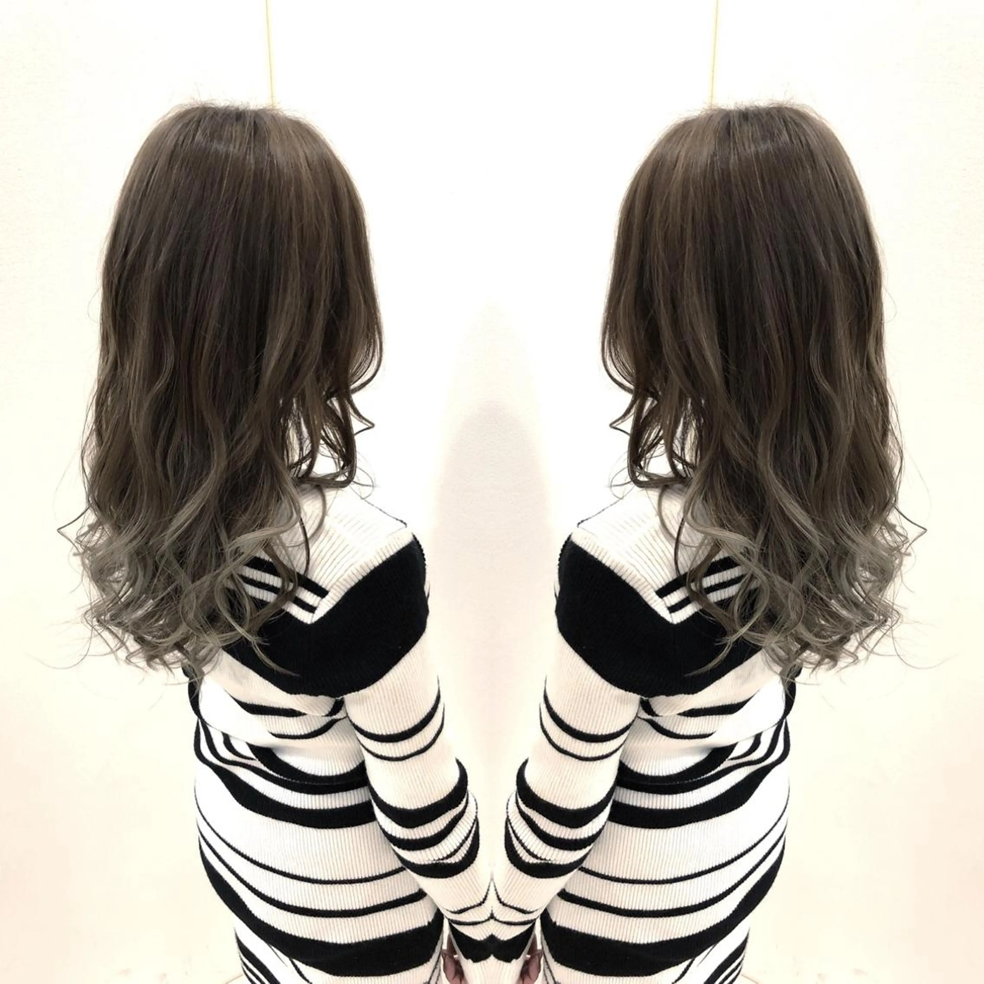 セミロング カラー グラデーションカラー ハイライトカラー 外国人風カラー ハイライト 髪質改善特化サロン ICONIQ天神店のヘアスタイル