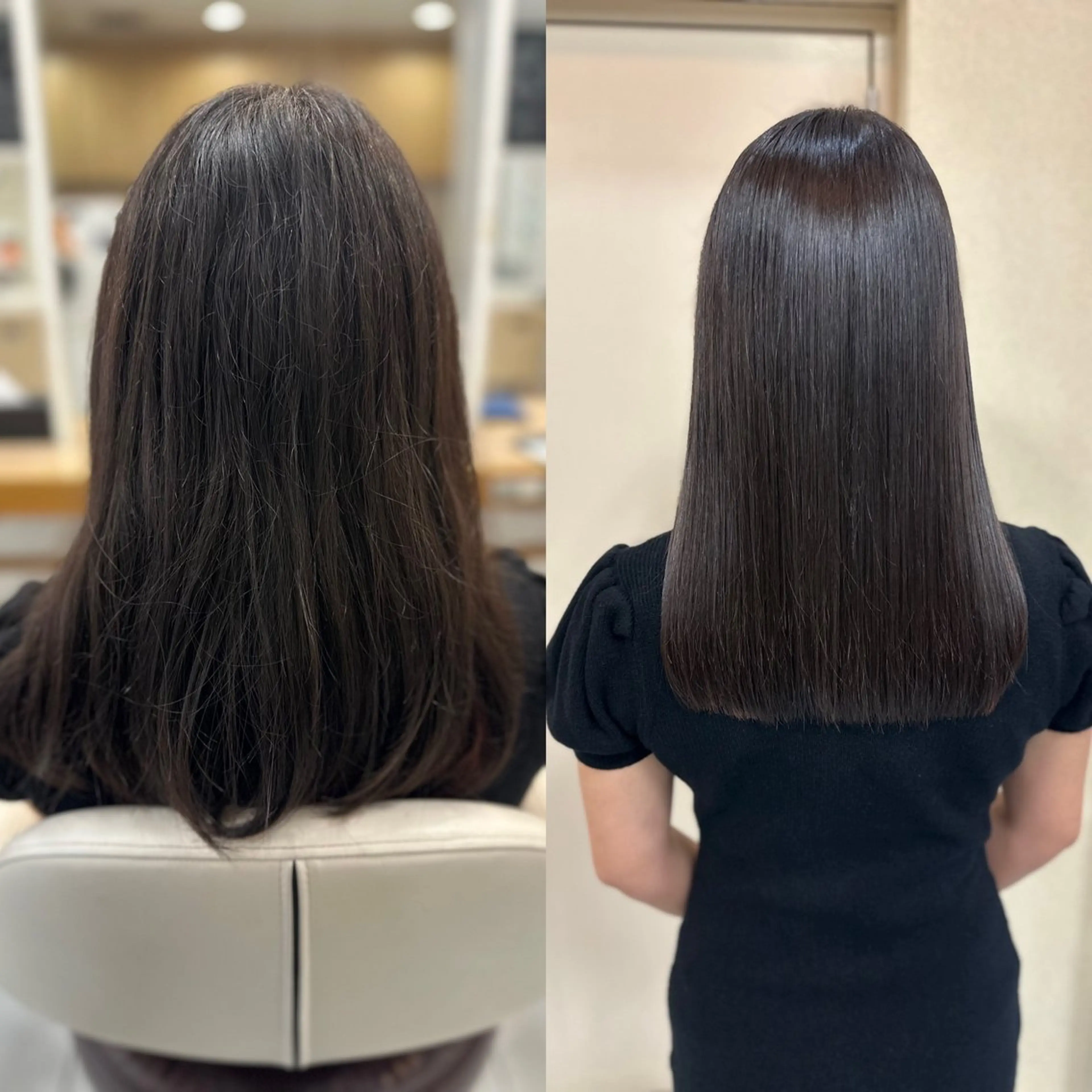 セミロング パーマ 縮毛矯正 トリートメント 髪質改善/縮毛矯正 /ブリーチ矯正/岡部のヘアスタイル