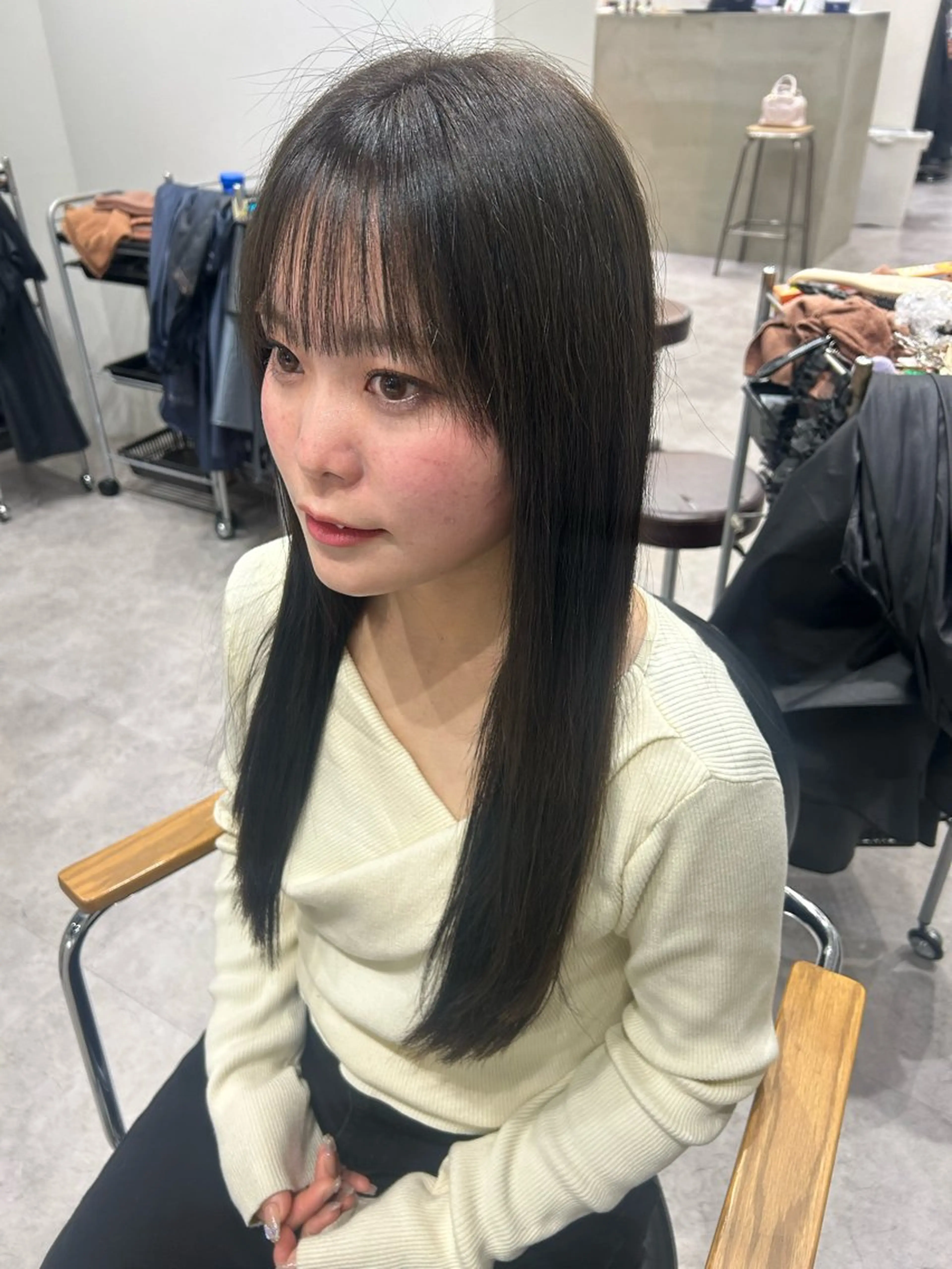 ロング カラー ヘアアレンジ グレージュ オリーブグレージュ オリーブグレー ヘアカラー ボブ /ニュアンス/ satomi🧸💖のヘアスタイル