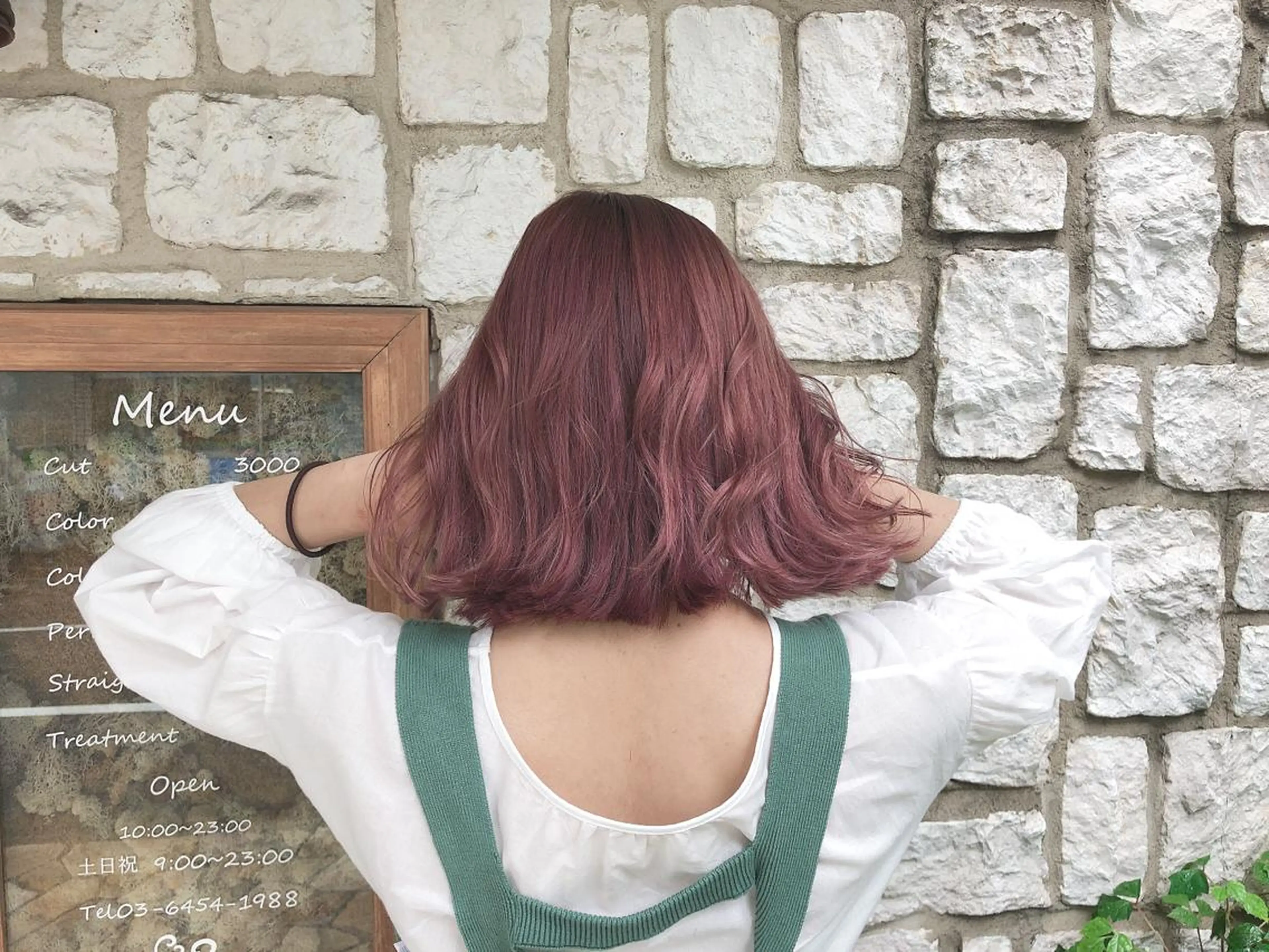 ミディアム カラー パーマ ヘアアレンジ メンズ キッズ ネイル マツエク・マツパ 切りっぱなしボブ ピンクカラー カラーマツエク ボブ ピンク カット 縮毛矯正 トリートメント OAK  兵庫所属・OAK 兵庫のヘアスタイル