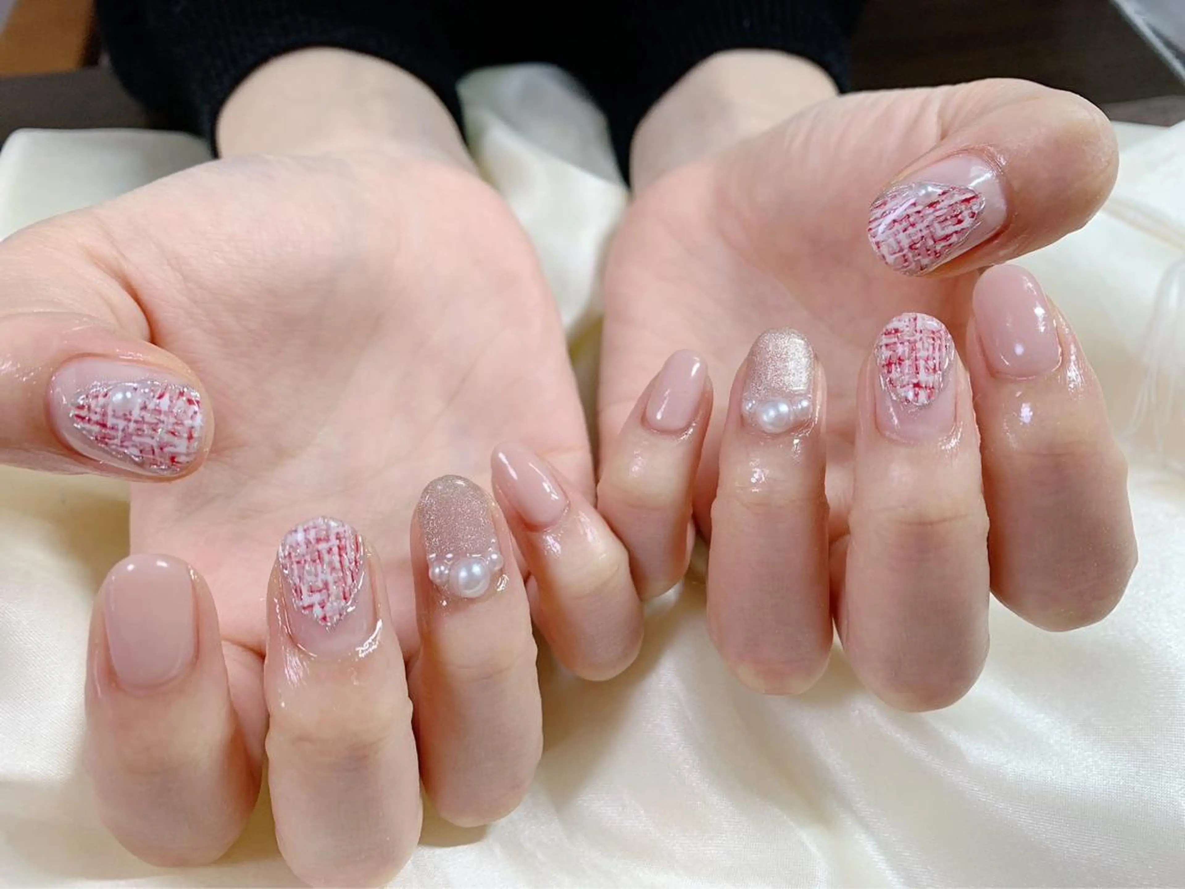 ネイル フットネイル フレンチネイル ジェルネイル ハート 韓国ネイル Mogu nail 二子玉川のネイルデザイン