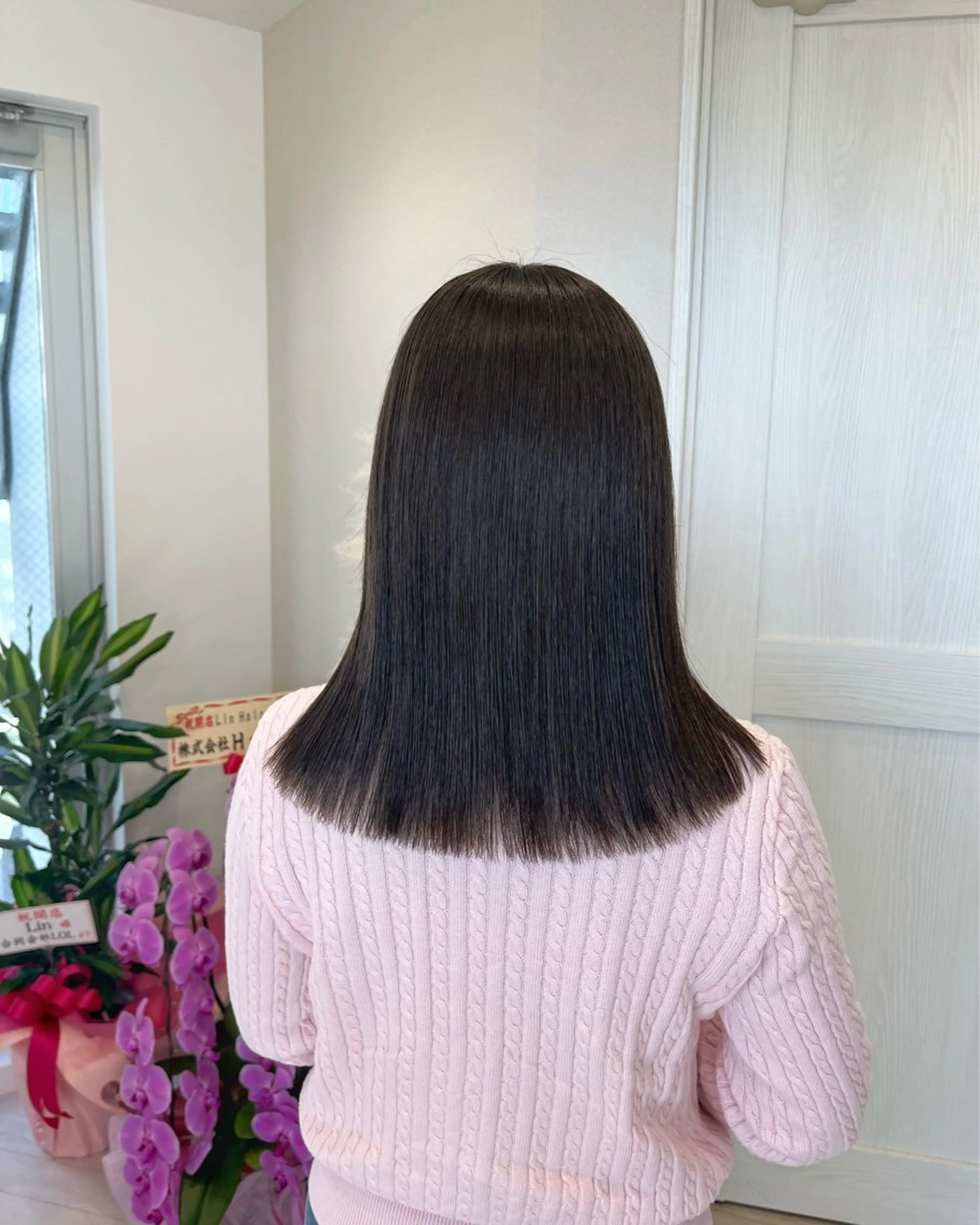 ミディアム カット ヘアカラー トリートメント ボブ/レイヤー/ 茉莉花のヘアスタイル