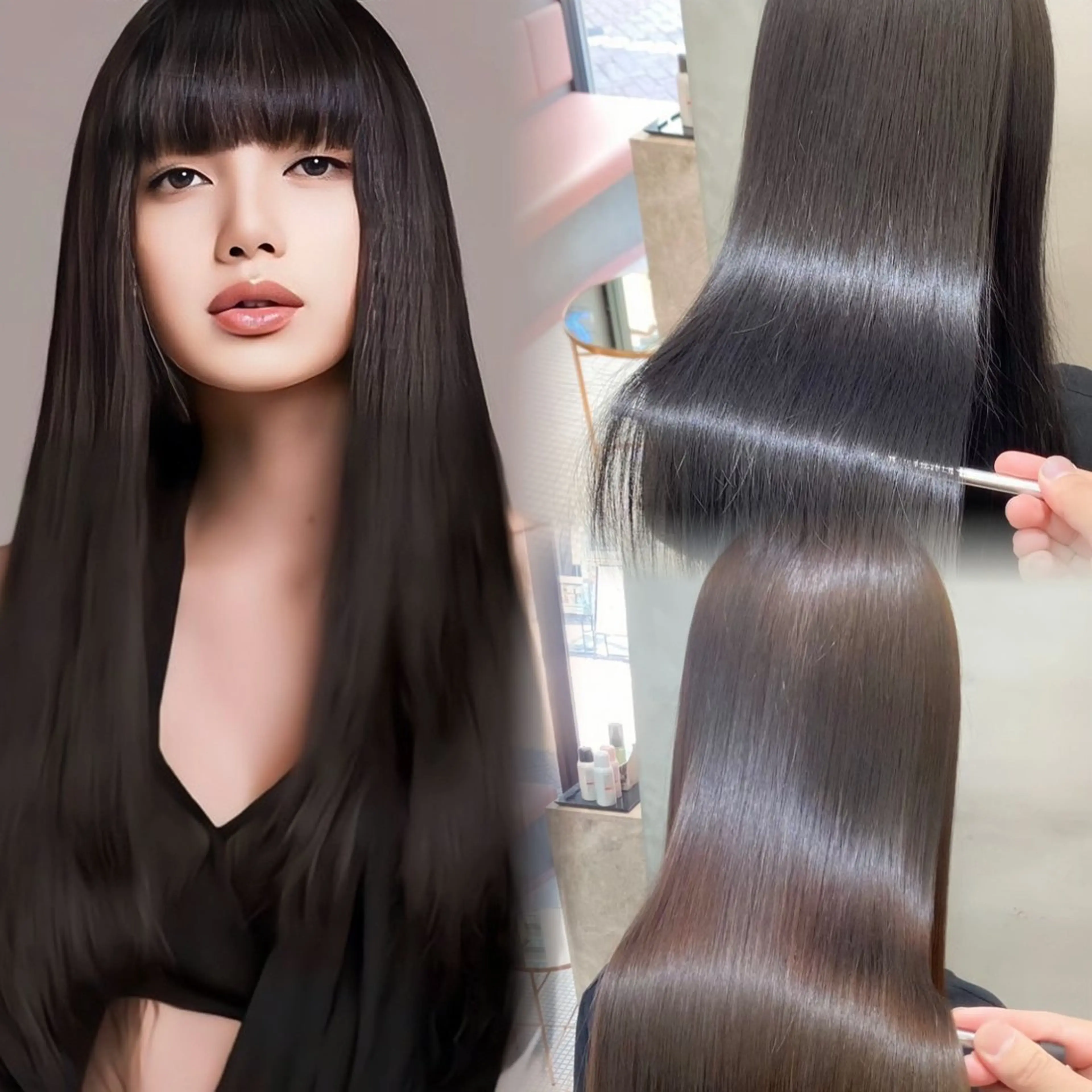 ロング 縮毛矯正 トリートメント 韓国ヘア/前髪/ 髪質改善/おばかんのヘアスタイル