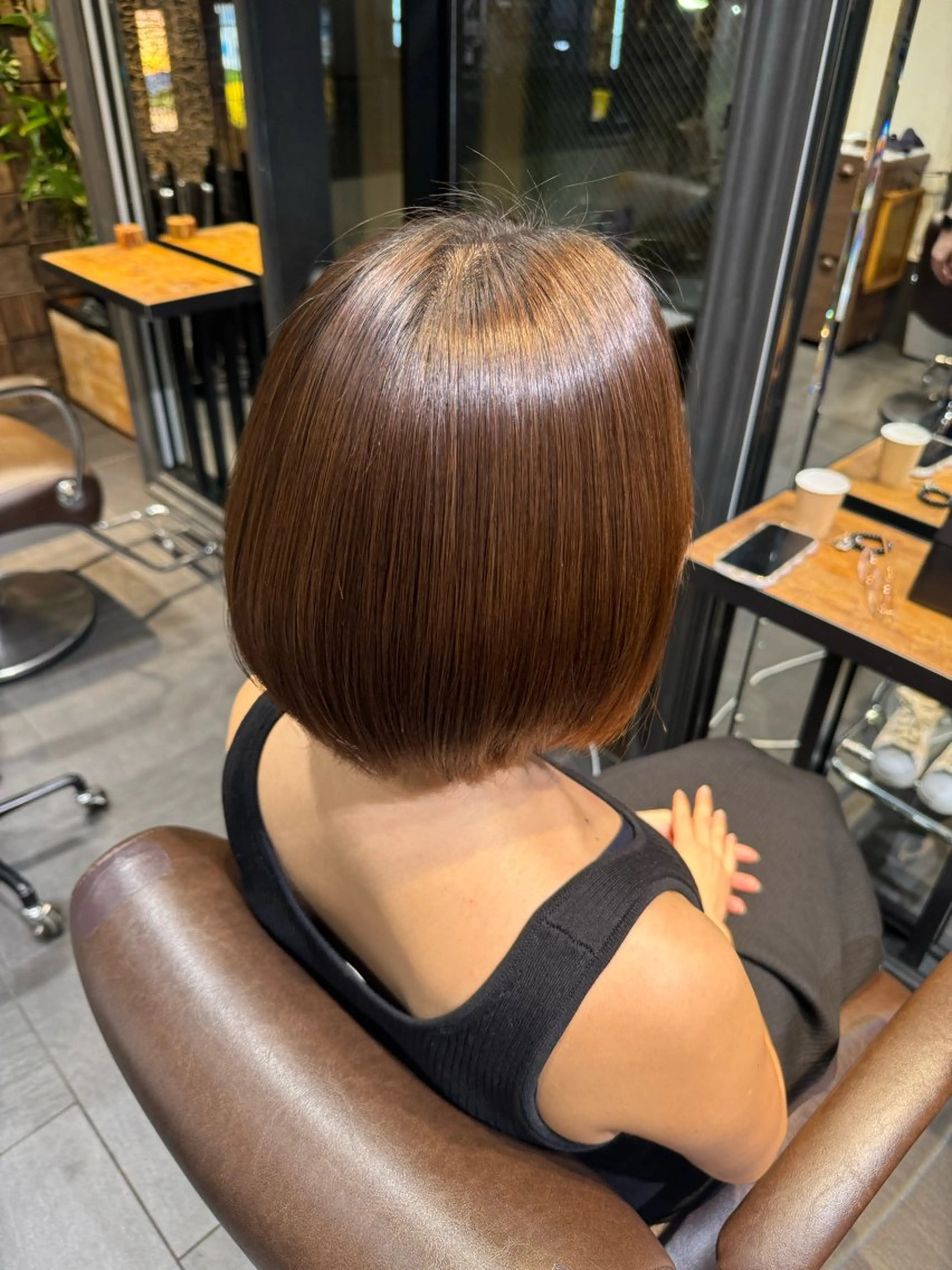 ショート パーマ 縮毛矯正 MINX似合わせボブ 髪質改善/岩城槙乃介のヘアスタイル