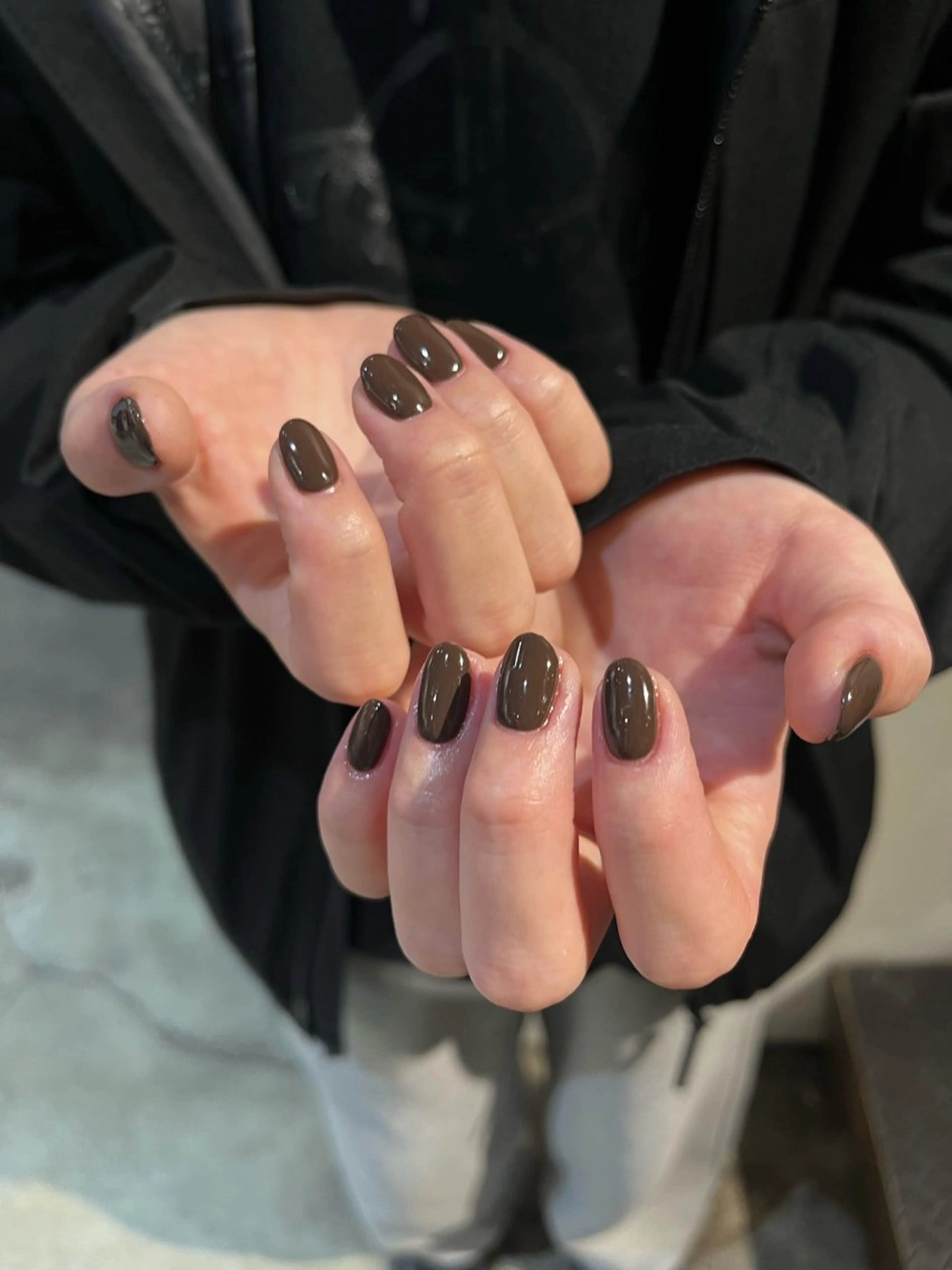 ネイル ブラウン ワンカラーネイル ハンドネイル NORA南青山/ kanohaのネイルデザイン