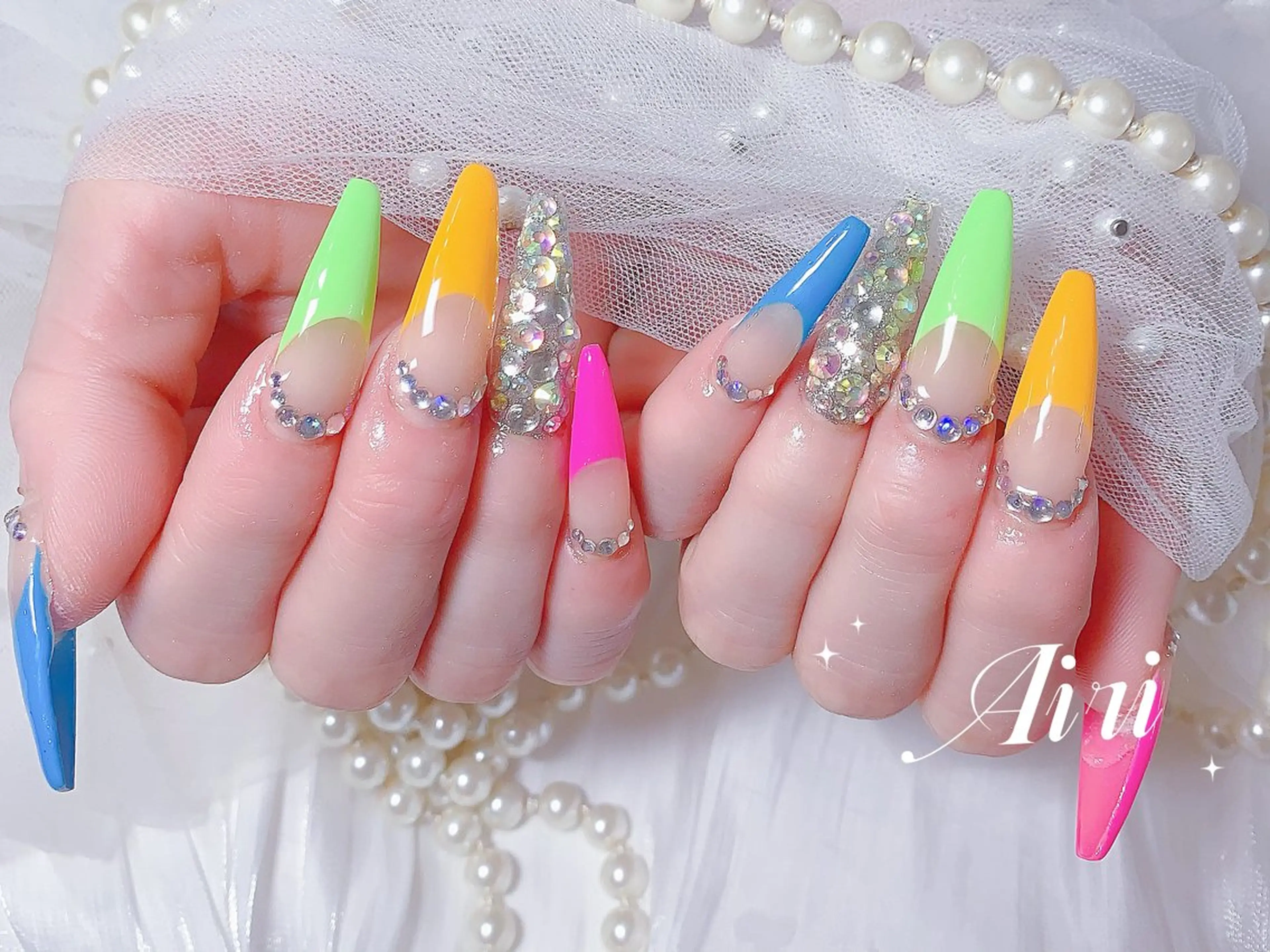 ネイル ネイルサロンAiri 長さ出し·シンプルのネイルデザイン