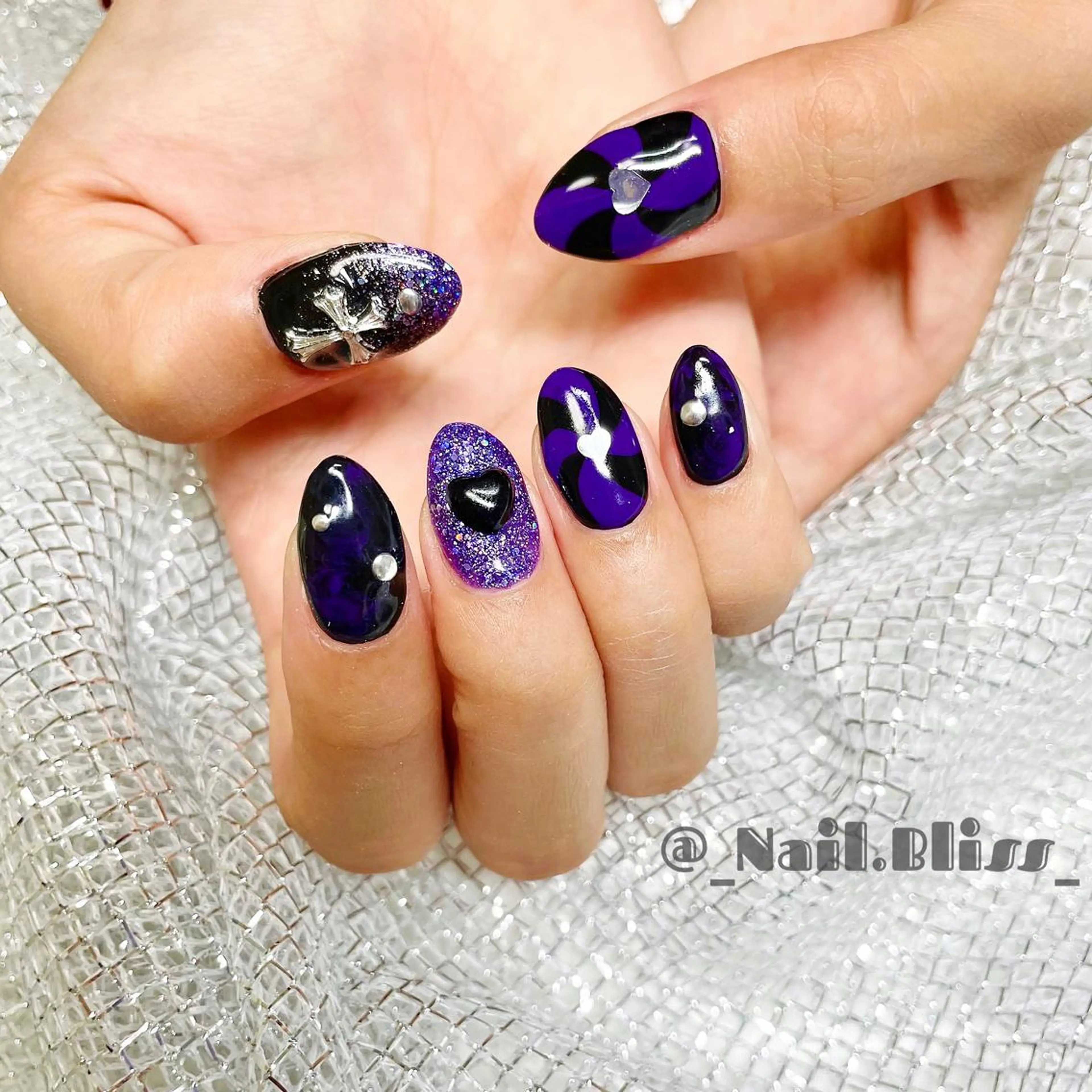 ネイル パープル ハンドネイル NAIL BLISSのネイルデザイン