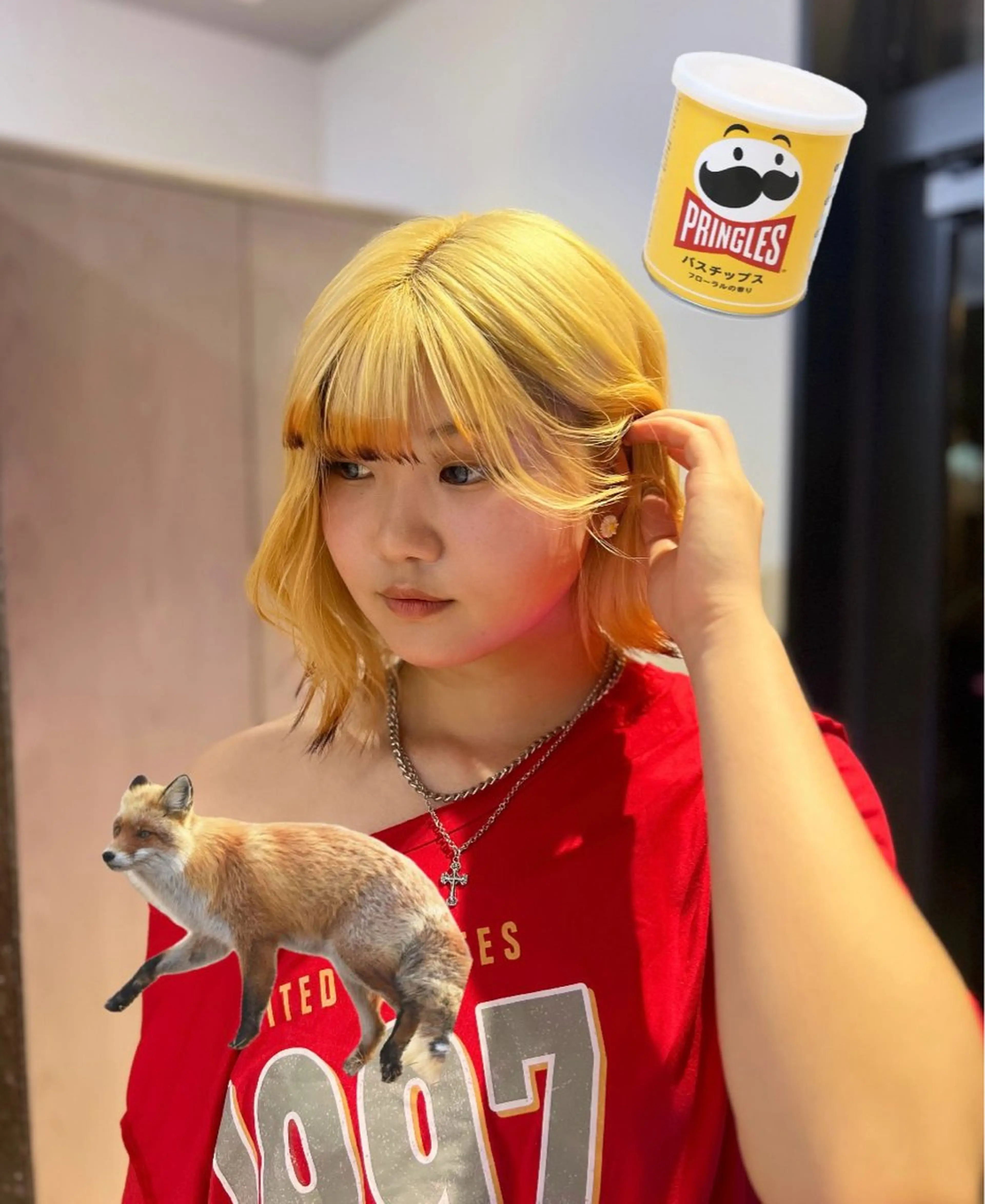 ミディアム カラー ヘアカラー トリートメント 岡山ハイトーン・ ルーツカラー/こもものヘアスタイル