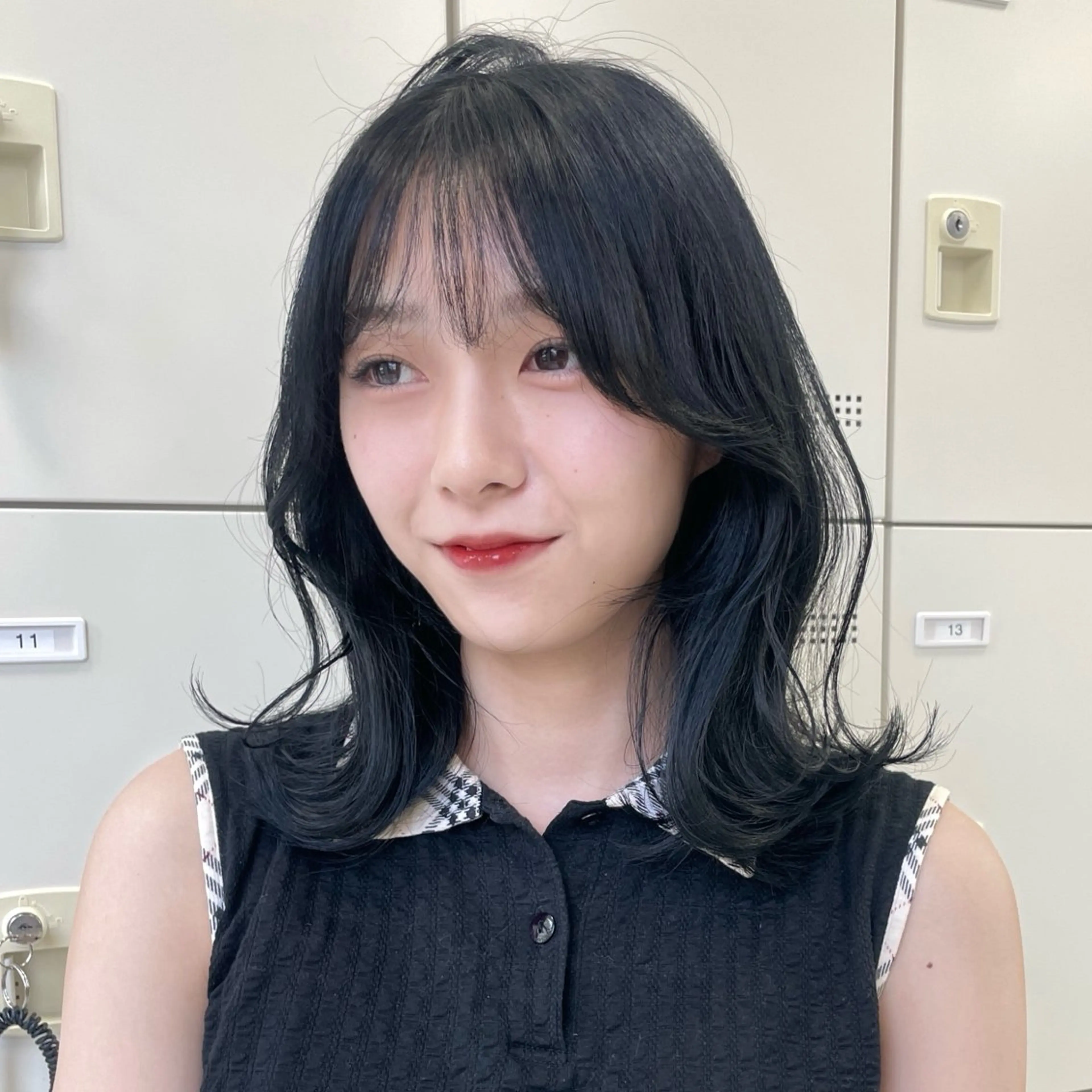 セミロング カット ヘアカラー MOE 福岡韓国ヘア✧︎のヘアスタイル