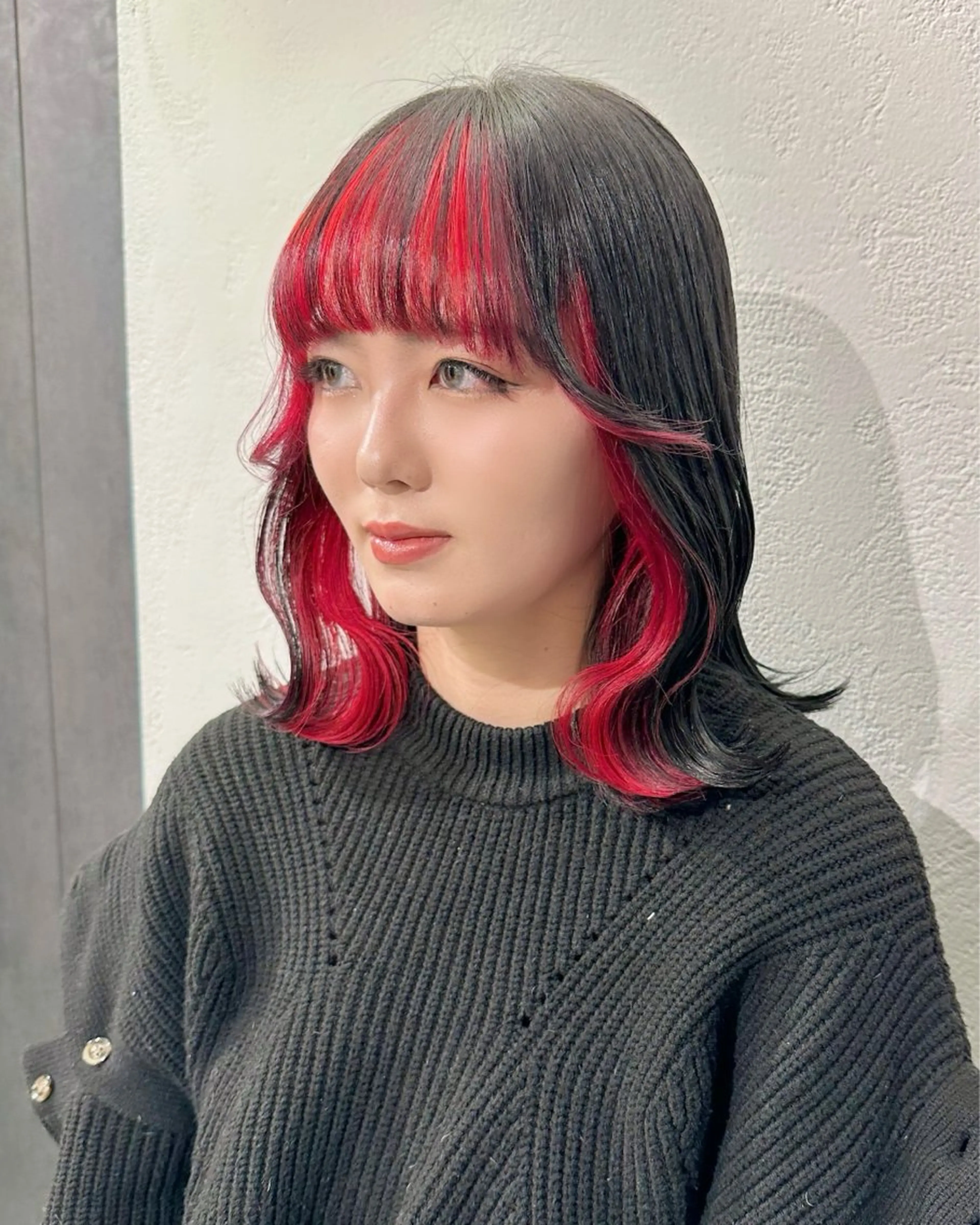ミディアム カラー デザインカラー インナーカラー カット ヘアカラー トリートメント インナーカラー/レイ ヤーカット♡/マキシのヘアスタイル