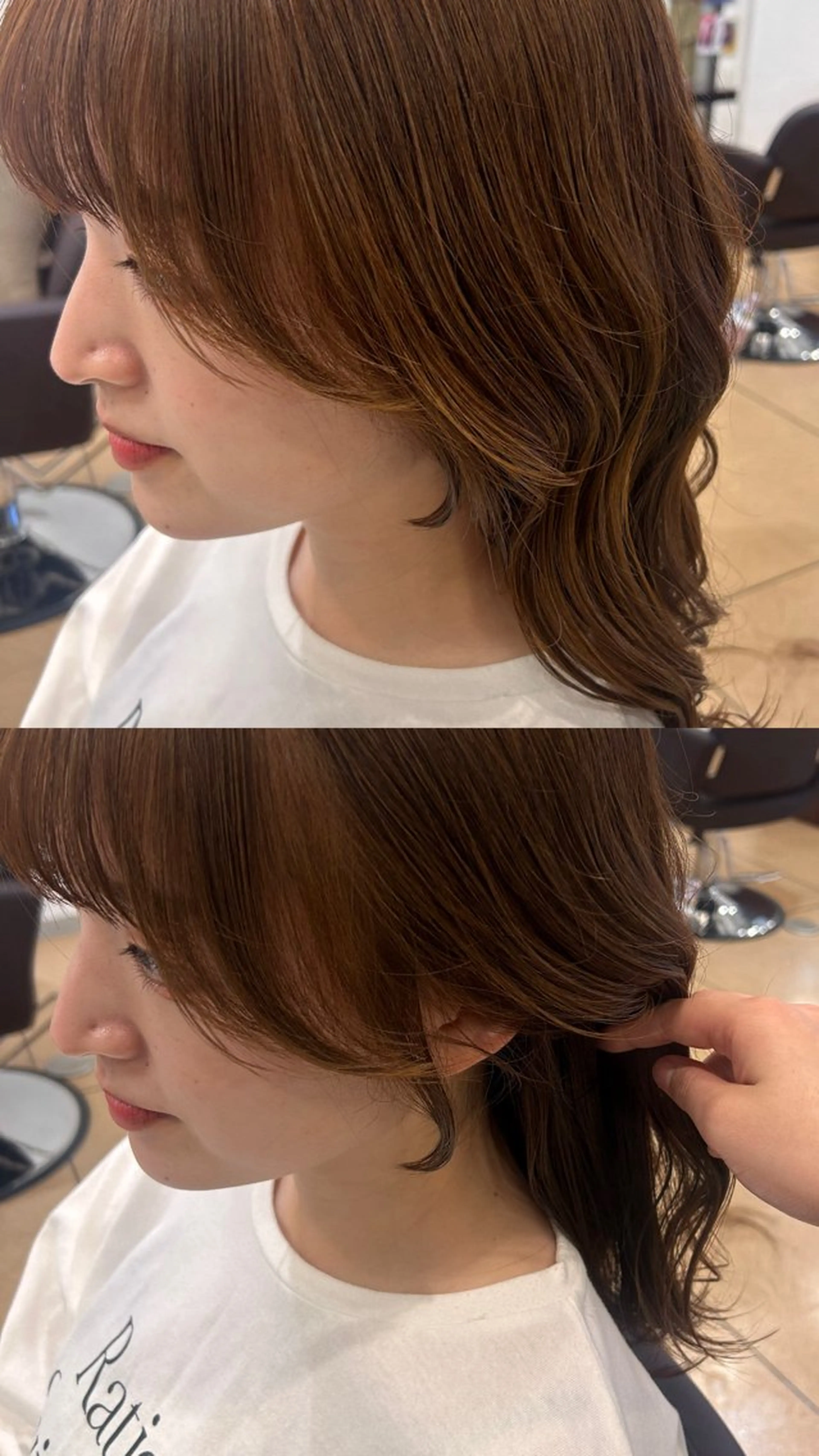 セミロング 顔周りカット 🤍レイヤーツヤカラ ーAkane🇰🇷のヘアスタイル