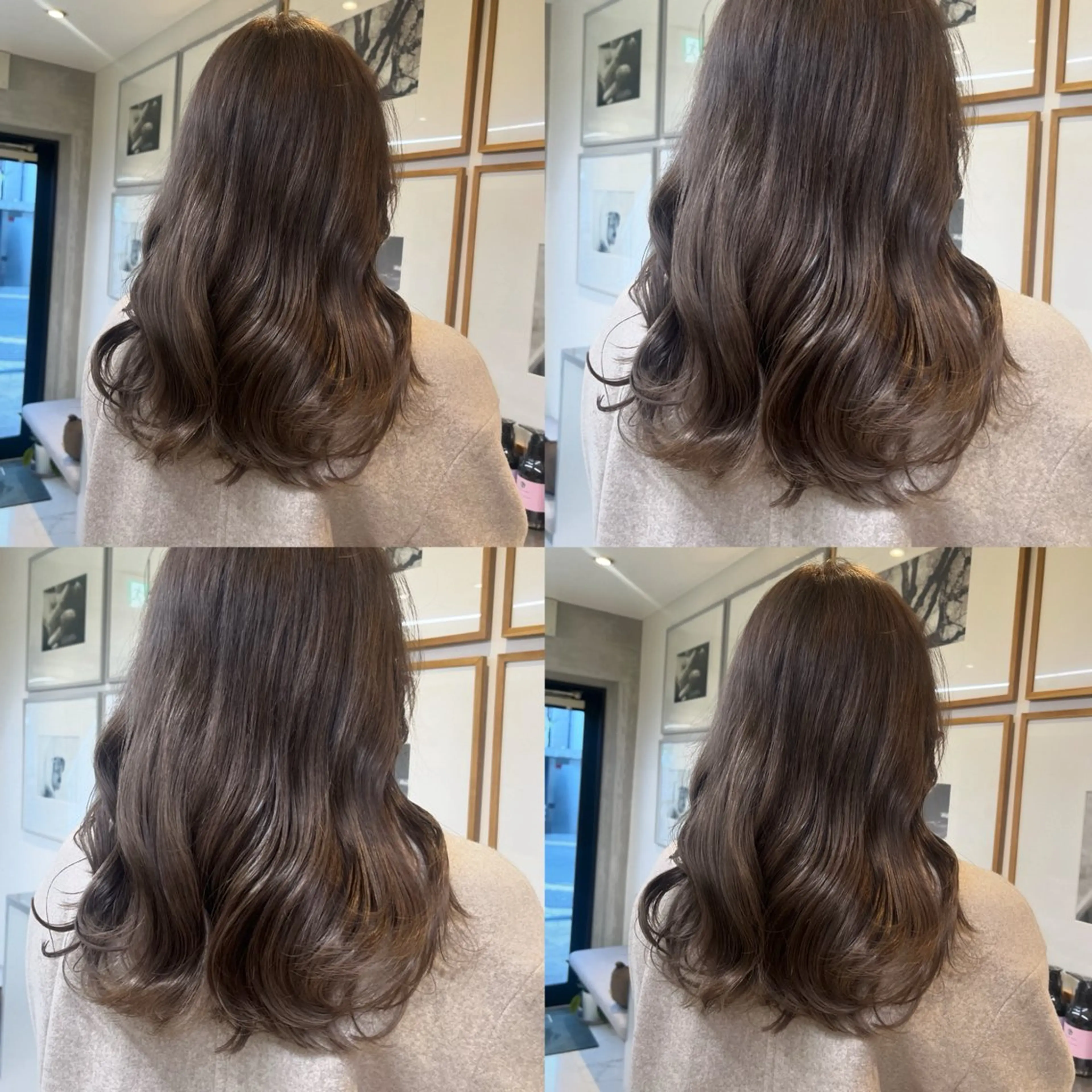 セミロング カラー ベージュカラー 透明感カラー ダブルカラー ハイトーンカラー ミルクティーベージュ ヘアカラー トリートメント ヘッドスパ ヘアセット カジュアルを女っぽく 𝗮𝘆𝗮𝗰𝗼のヘアスタイル