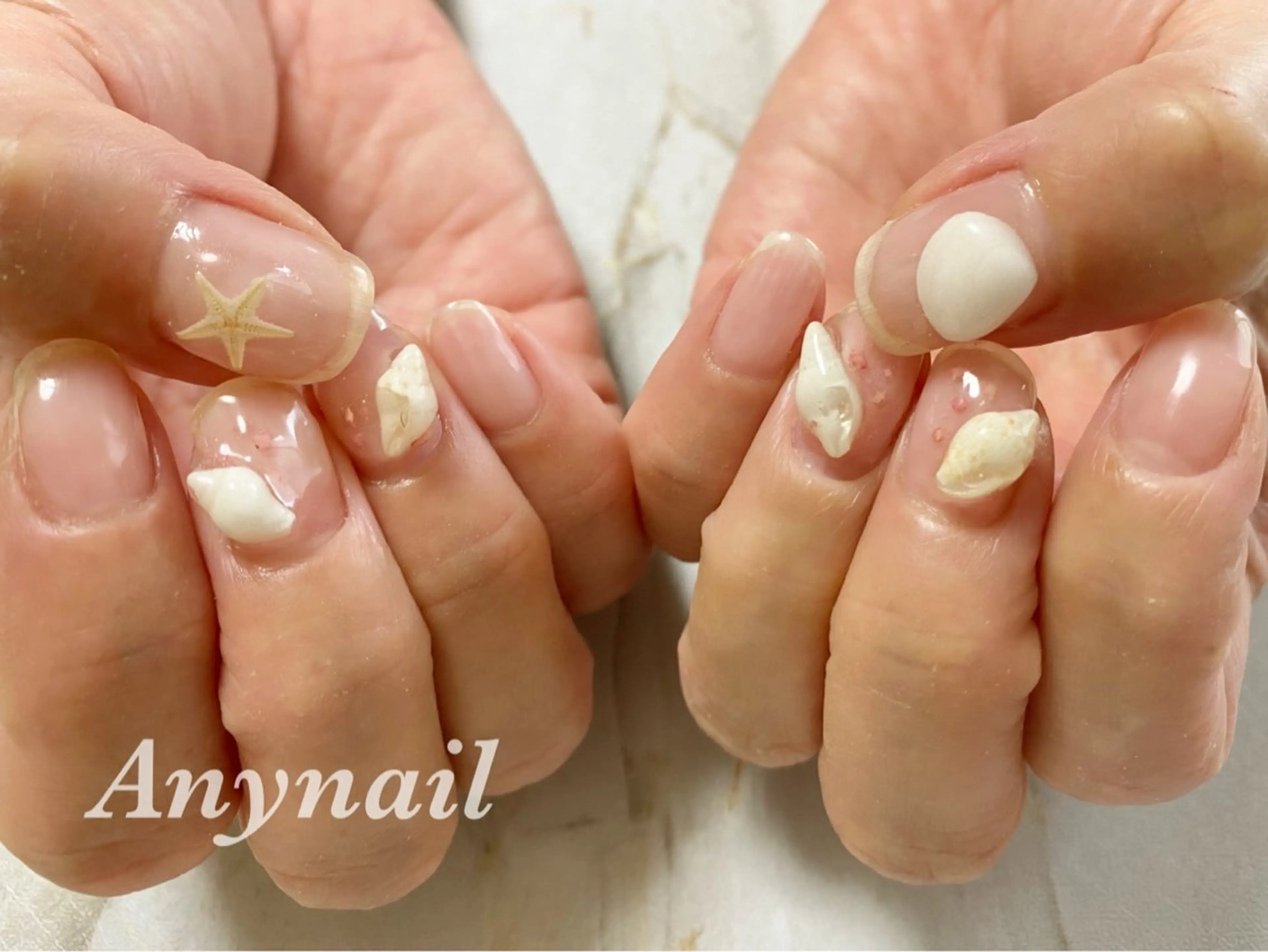 ネイル ブルー クリアネイル ジェルネイル 夏ネイル 岩澤 恵子のネイルデザイン