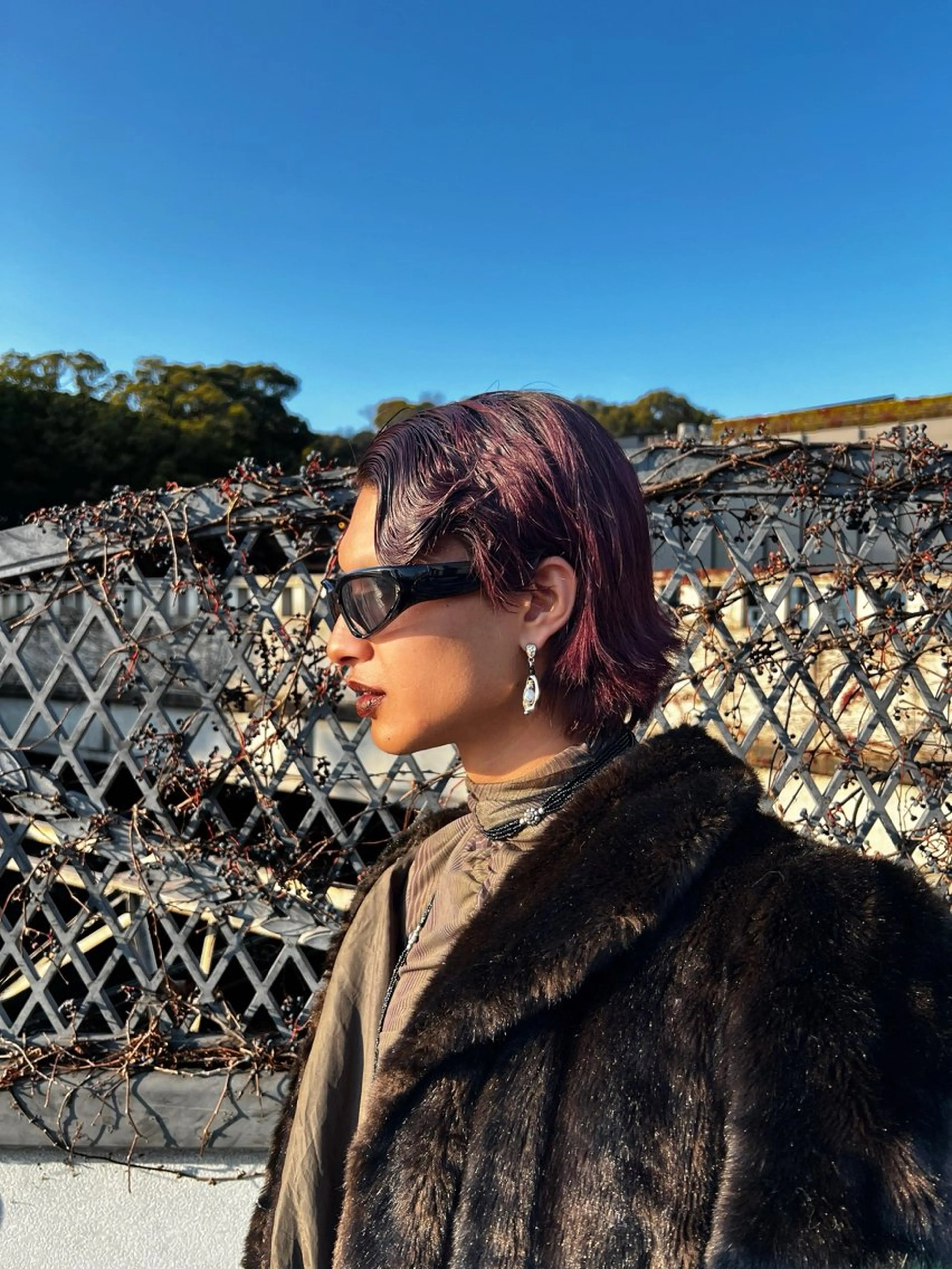 カラー ブリーチ レッドカラー 野原 大騎のヘアスタイル