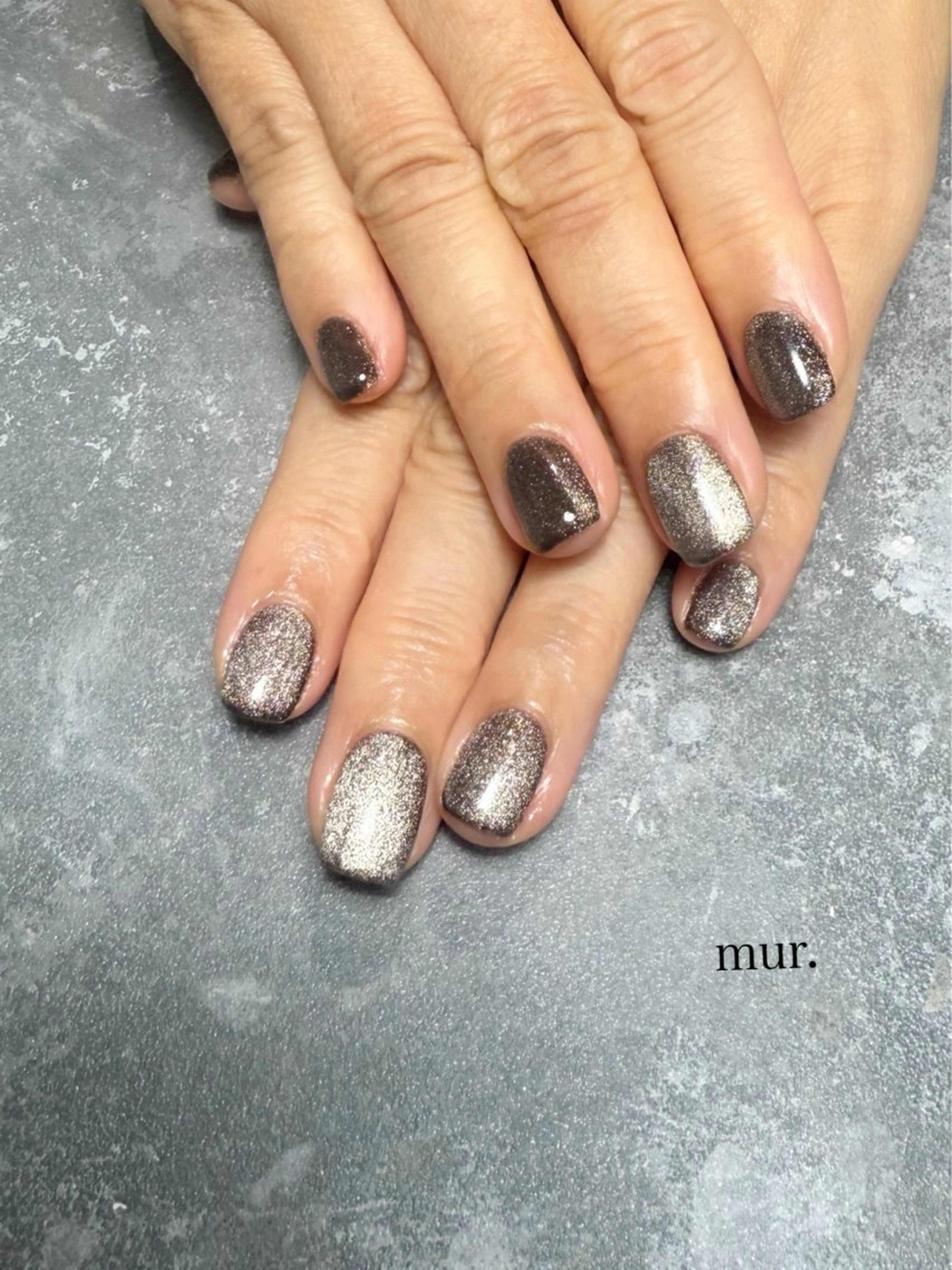 ネイル ブラウン マグネットネイル ワンカラーネイル ハンドネイル nail salon　mur.所属・mur. harukaのネイルデザイン