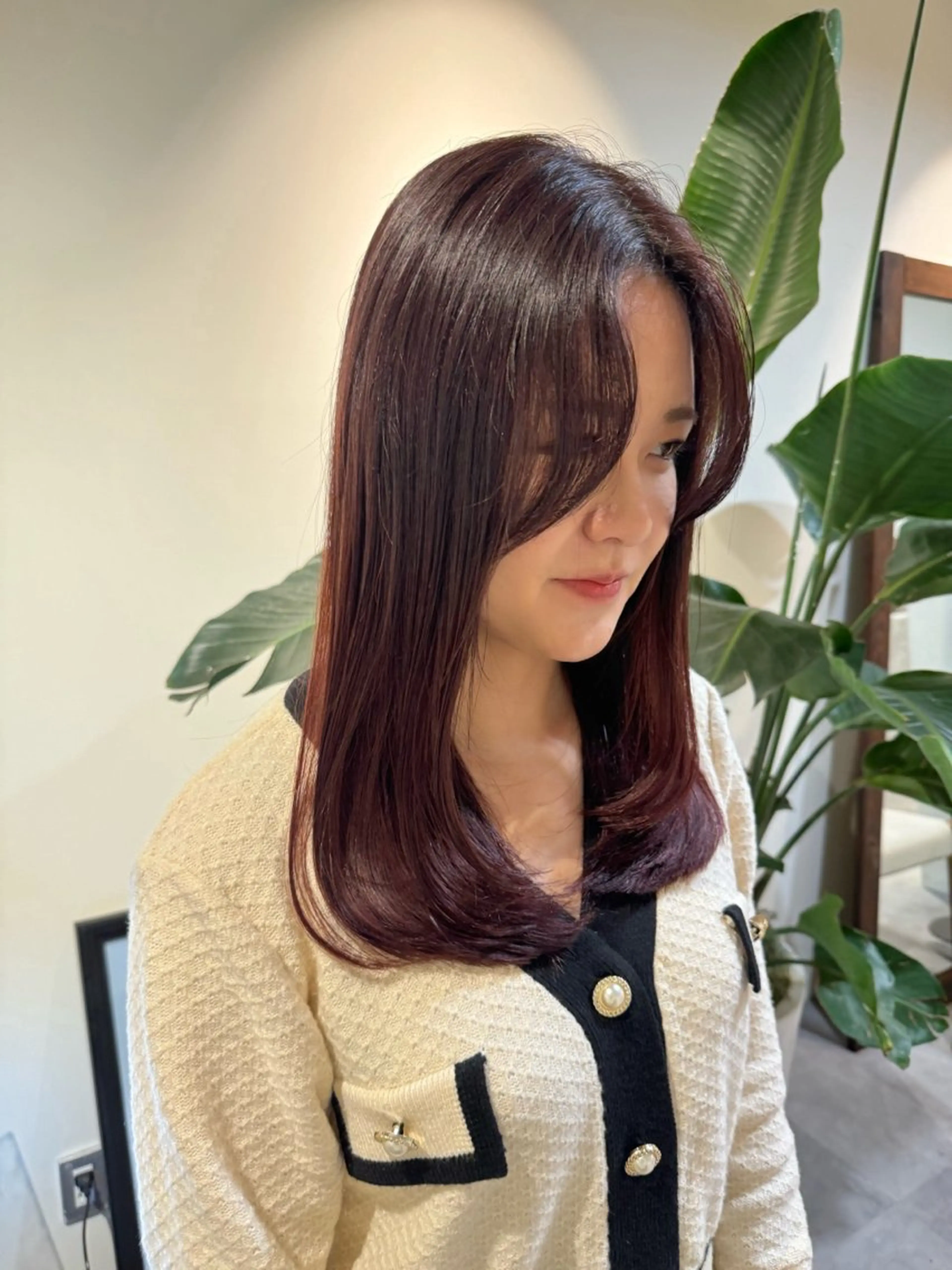 ロング カラー レッドカラー ayaka♡ 柔らかカラーのヘアスタイル