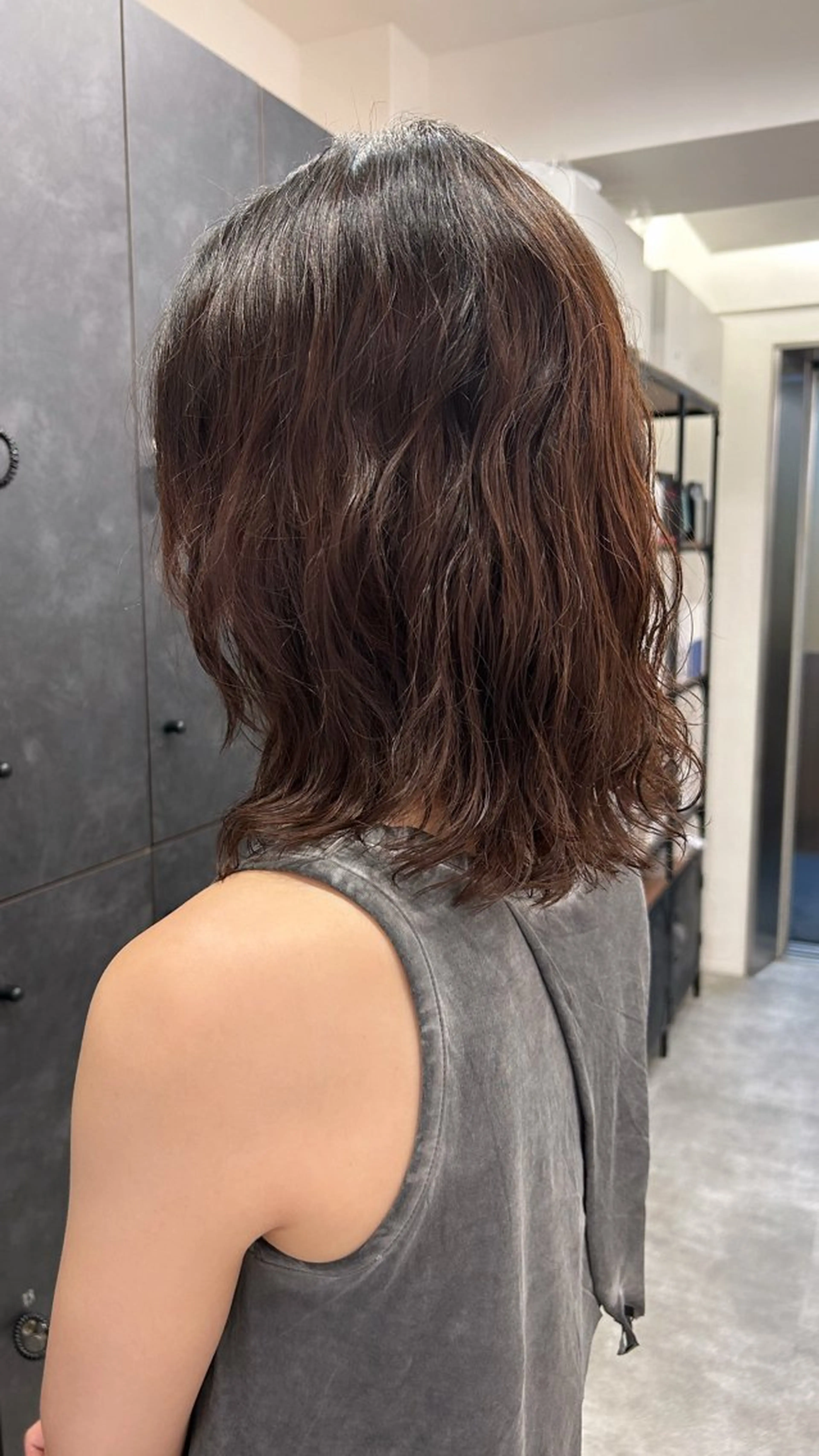 ミディアム パーマ ボブレイヤー ミディアムパーマ ボブ レイヤーカット 銀座店長🌟 片山雄太のヘアスタイル