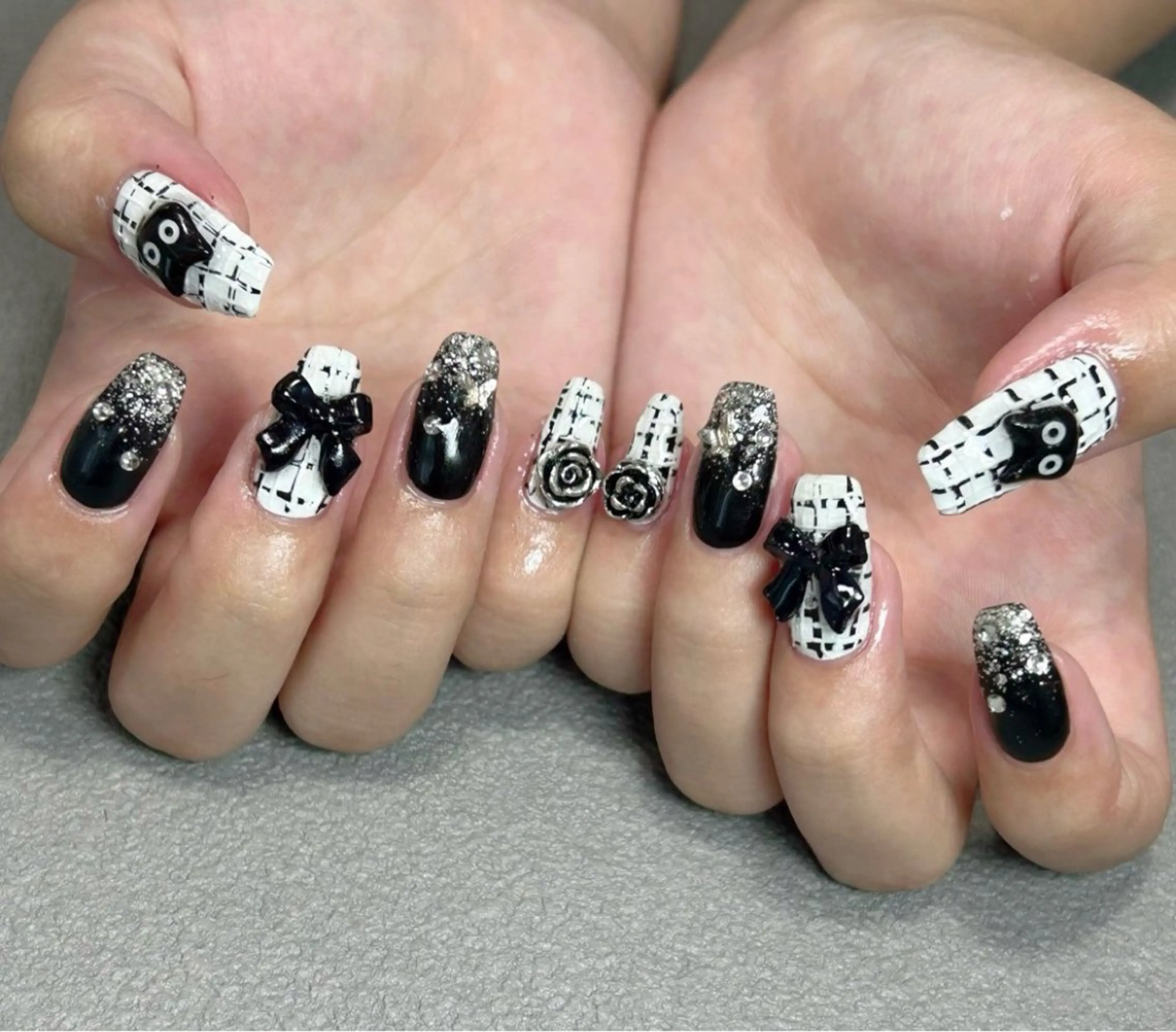 ネイル オーロラネイル 長さ出し フレンチネイル ジェルネイル ガラスフレンチ Rela・S所属・Rela・S NAILのネイルデザイン