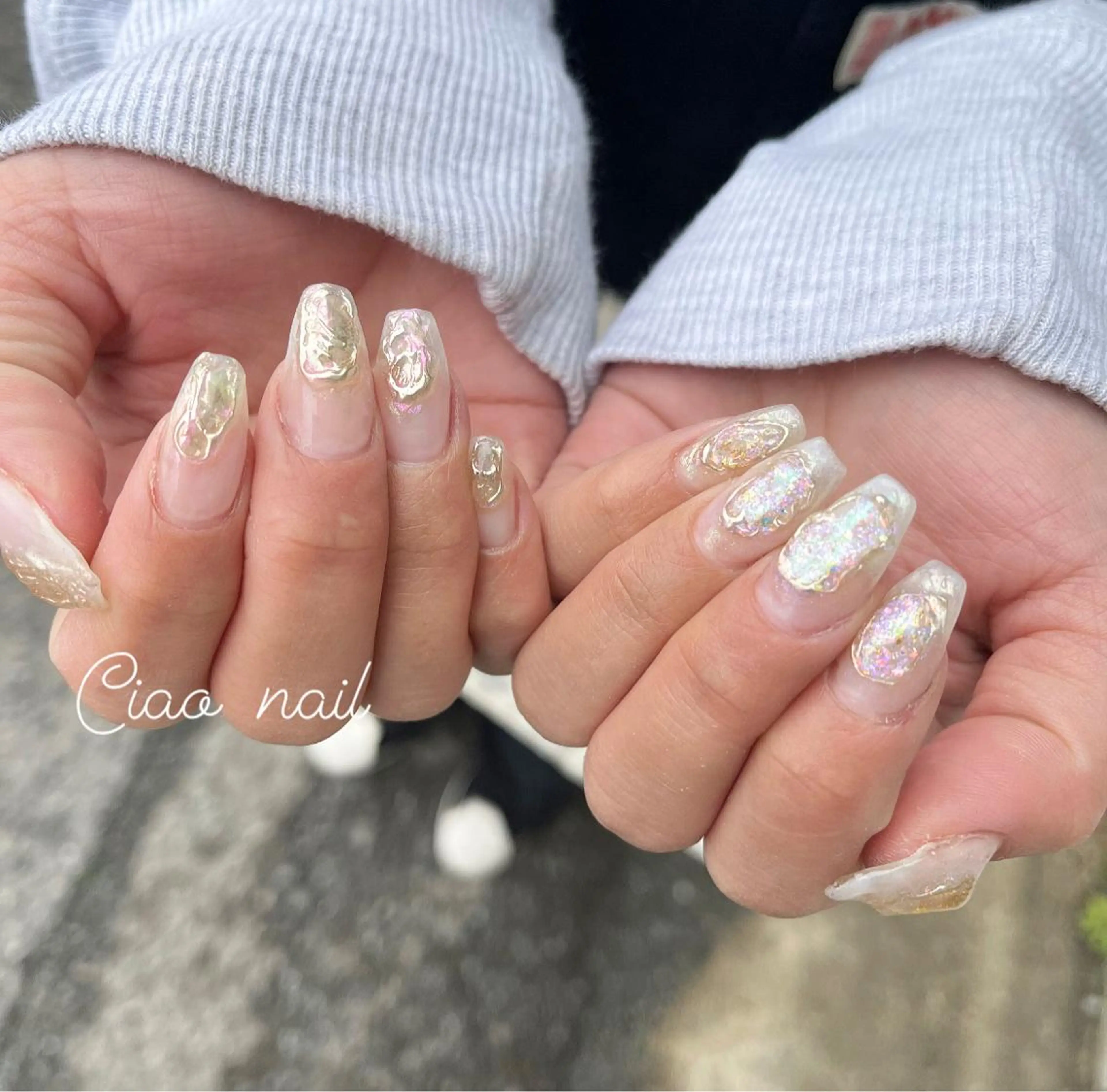 ネイル オーロラネイル ニュアンスネイル #Amin所属・#Amin nail salonのネイルデザイン