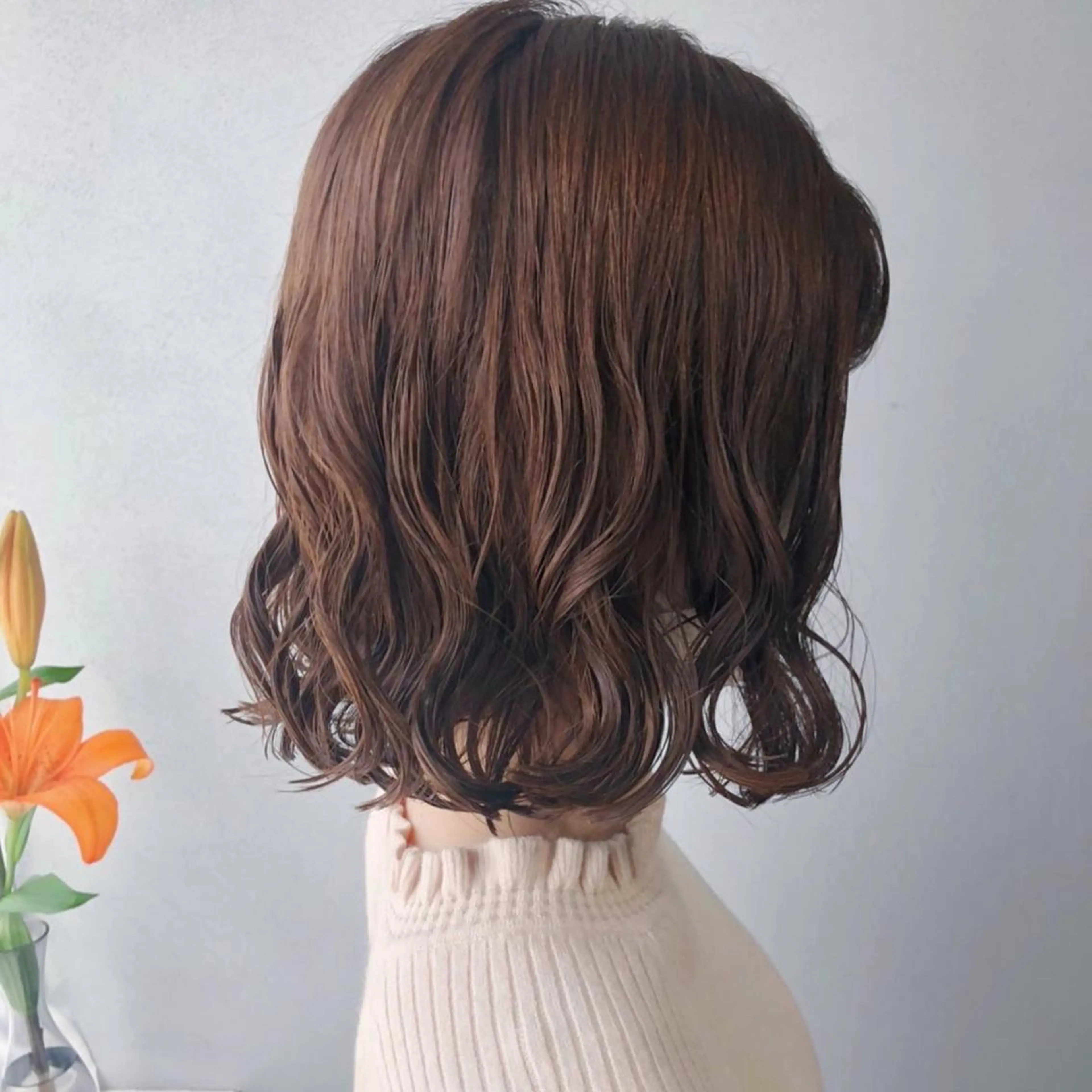 ミディアム パーマ ボブパーマコテ巻き風 パーマNo1深江秀平のヘアスタイル