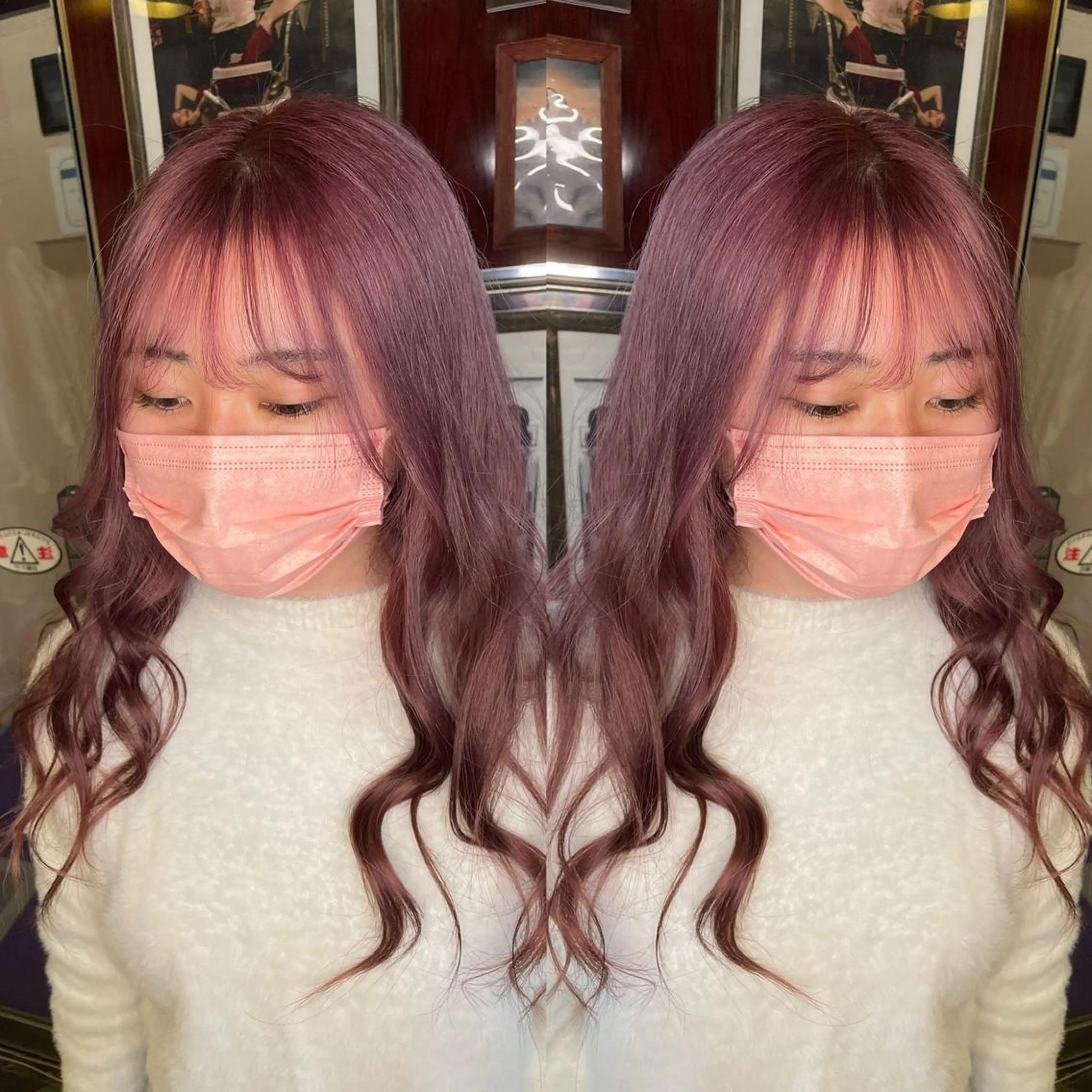 ロング カラー ブリーチ ケアブリーチ ラベンダーカラー ラベンダーピンク ピンクカラー 👑派手髪/カット 👑ANRYのヘアスタイル